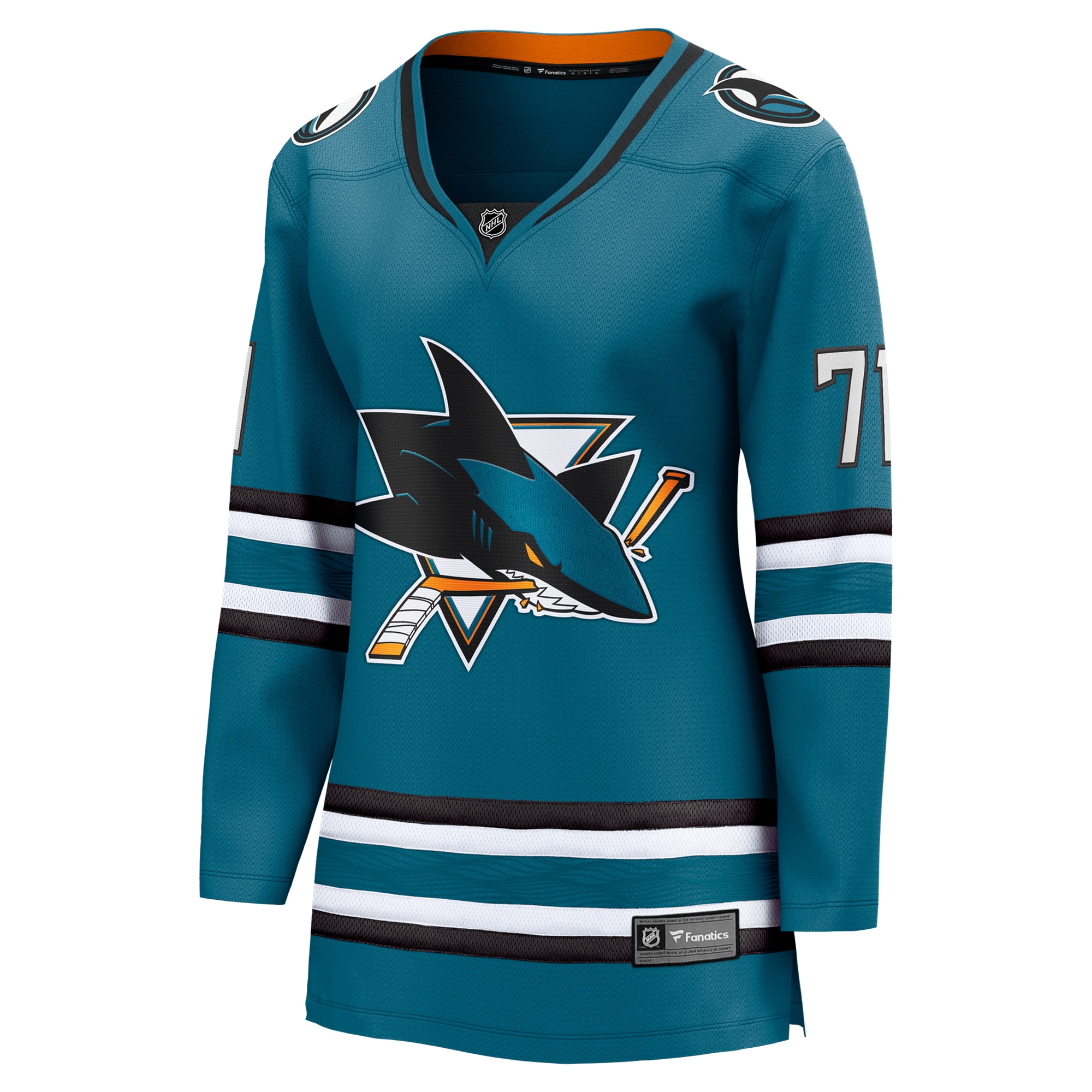 Alternative view of Women's San Jose Sharks Macklin Celebrini Teal Home Breakaway Hockey Jersey - JS173 