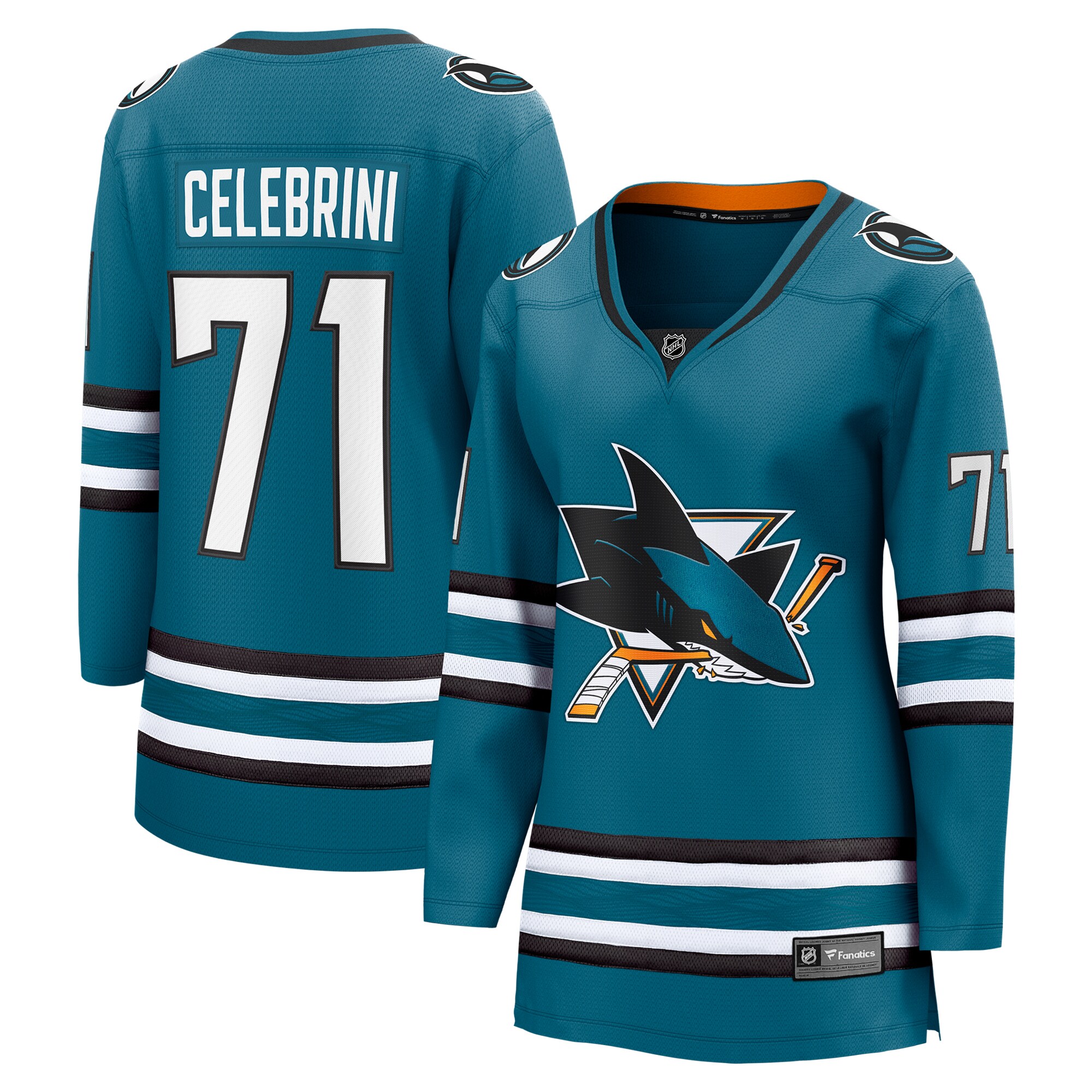 Women's San Jose Sharks Macklin Celebrini Teal Home Breakaway Hockey Jersey - JS173 