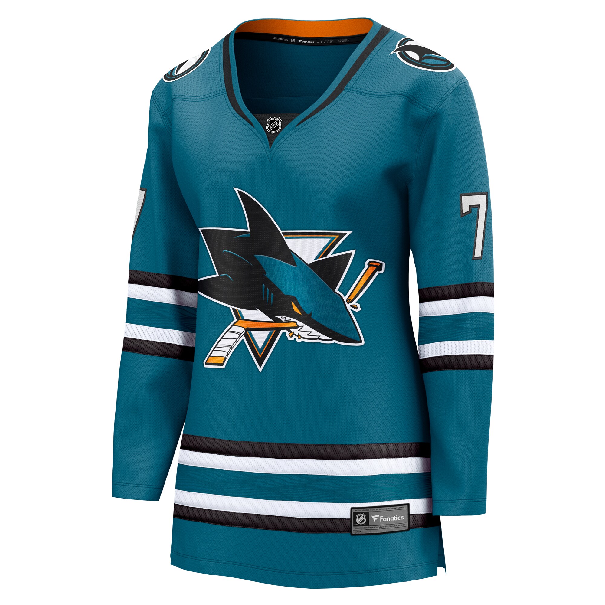Alternative view of Women's San Jose Sharks Nico Sturm Teal Home Breakaway Player Hockey Jersey - JS758 