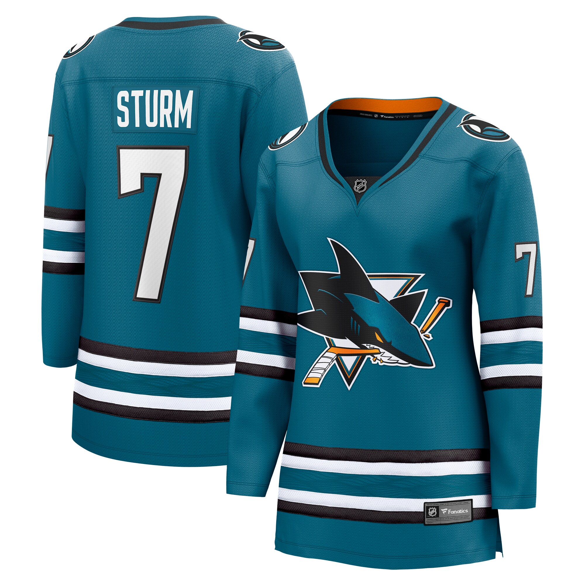 Women's San Jose Sharks Nico Sturm Teal Home Breakaway Player Hockey Jersey - JS758 