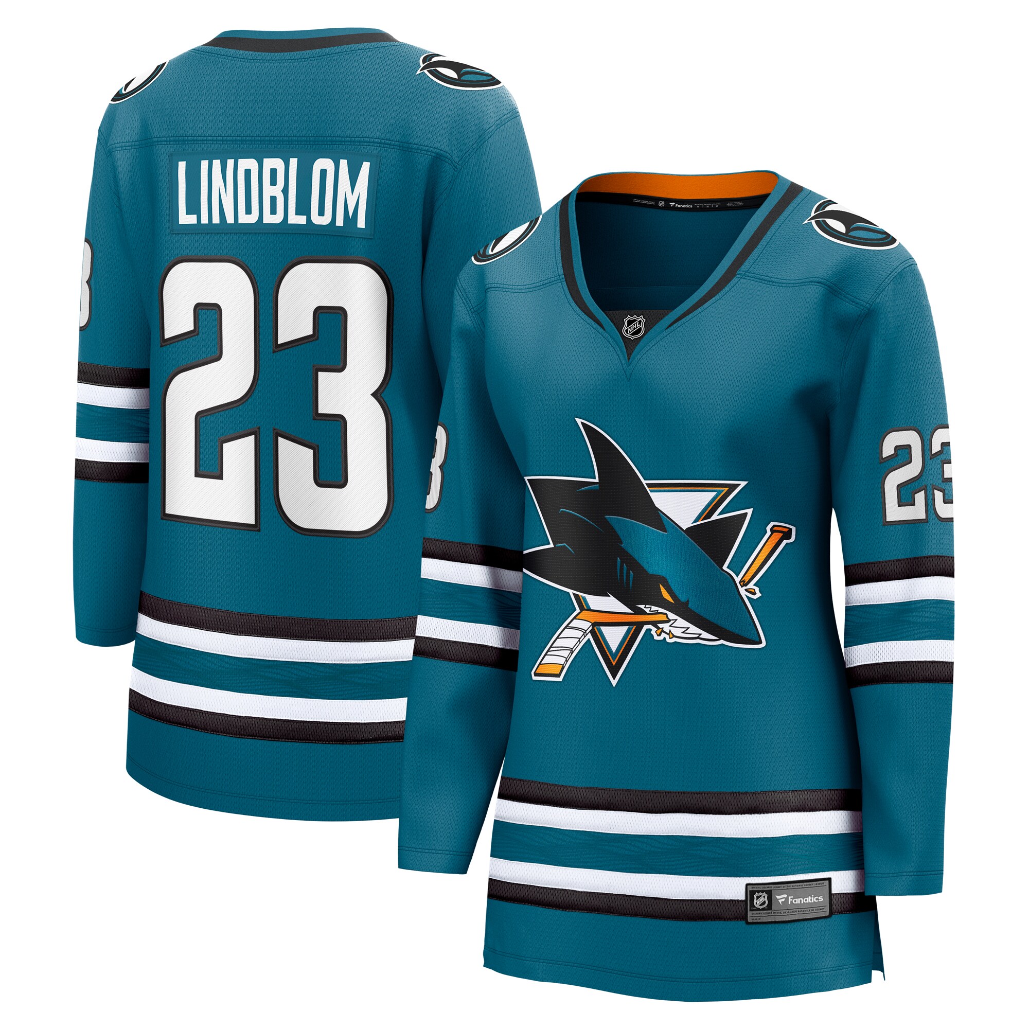 Women's San Jose Sharks Oskar Lindblom Teal Home Breakaway Player Hockey Jersey - JS461 