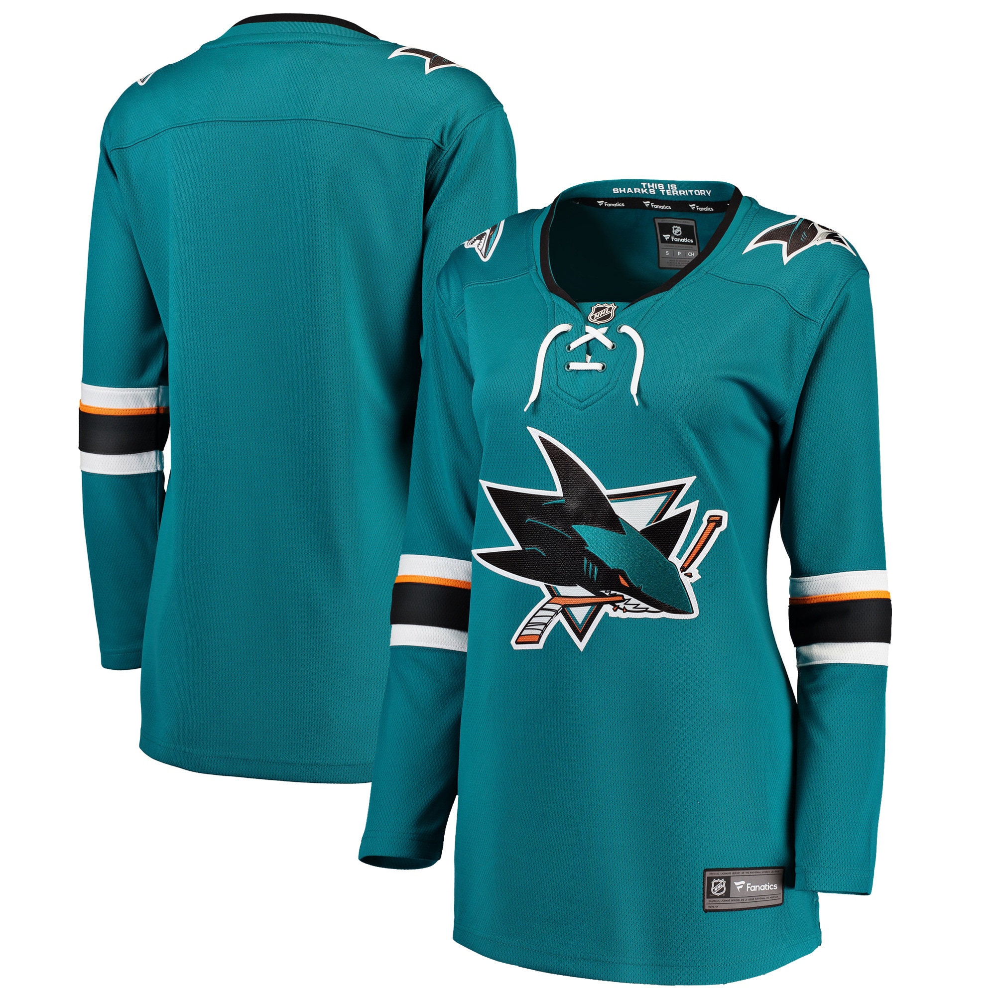 Women's San Jose Sharks Teal Breakaway Home Hockey Jersey - JS498 