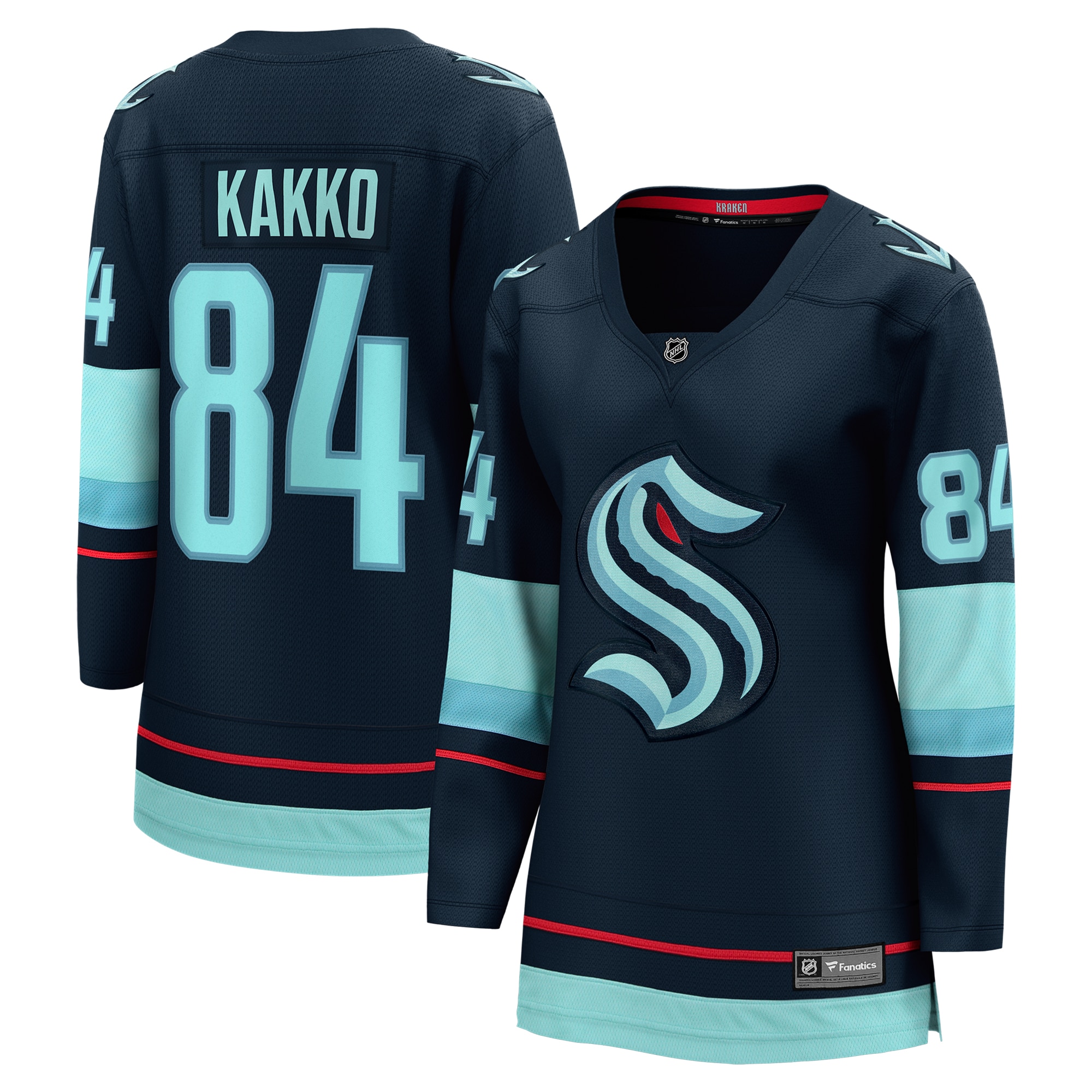 Women's Seattle Kraken Kaapo Kakko Deep Sea Blue Home Breakaway Player Hockey Jersey - JS795 