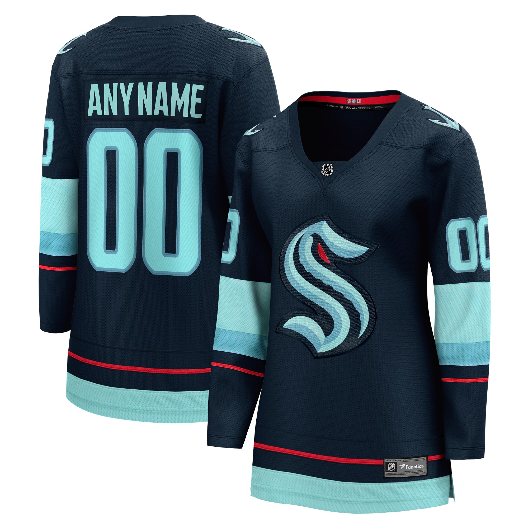 Women's Seattle Kraken Navy Home Breakaway Custom Hockey Jersey - JS998 