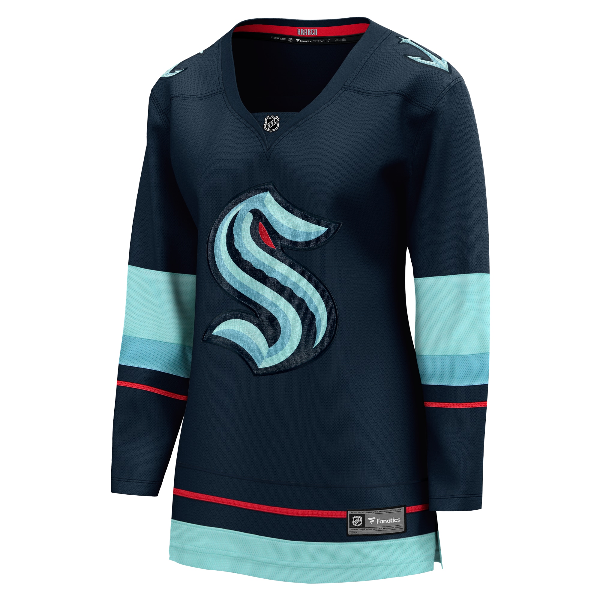 Alternative view of Women's Seattle Kraken Navy Home Breakaway Hockey Jersey - JS604 