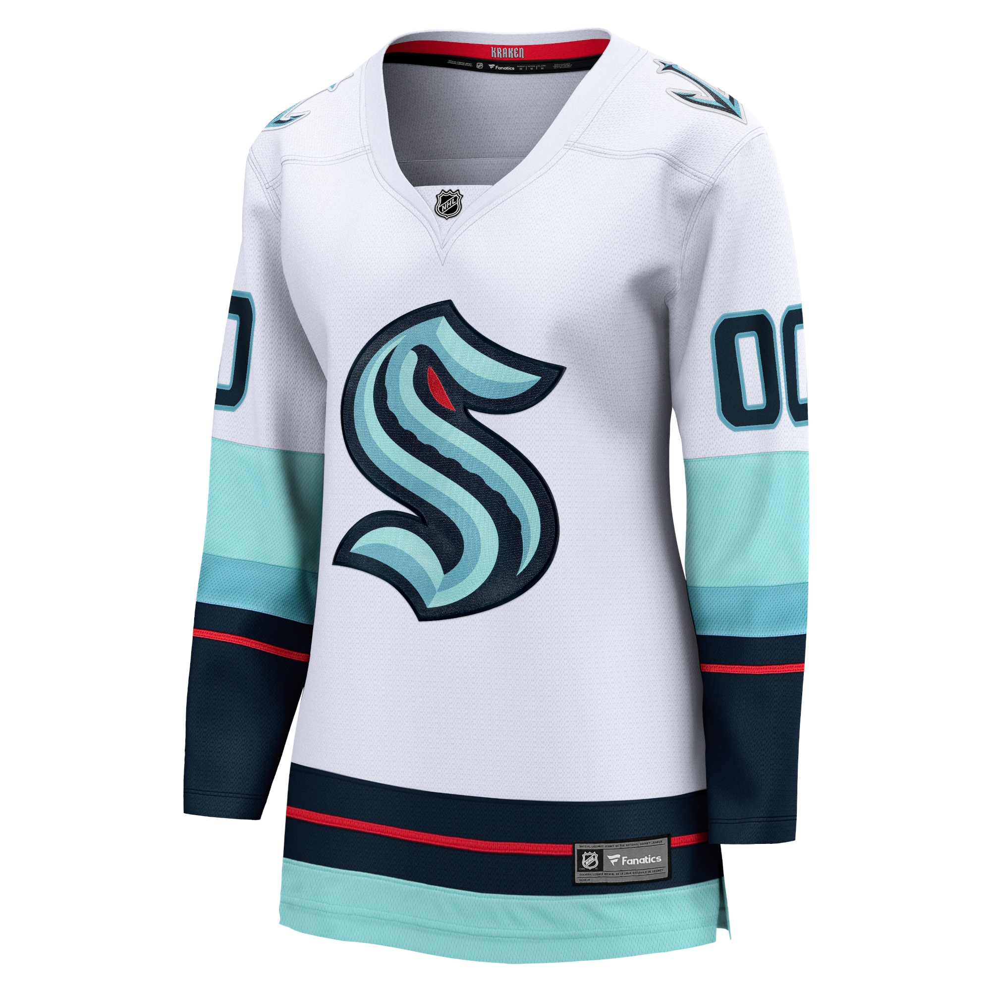 Alternative view of Women's Seattle Kraken White Away Breakaway Custom Hockey Jersey - JS150 