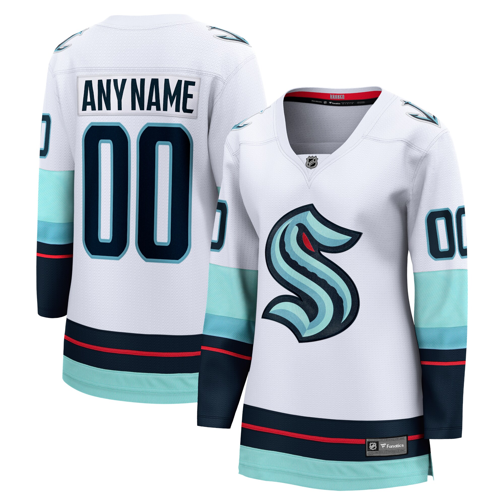 Women's Seattle Kraken White Away Breakaway Custom Hockey Jersey - JS760 