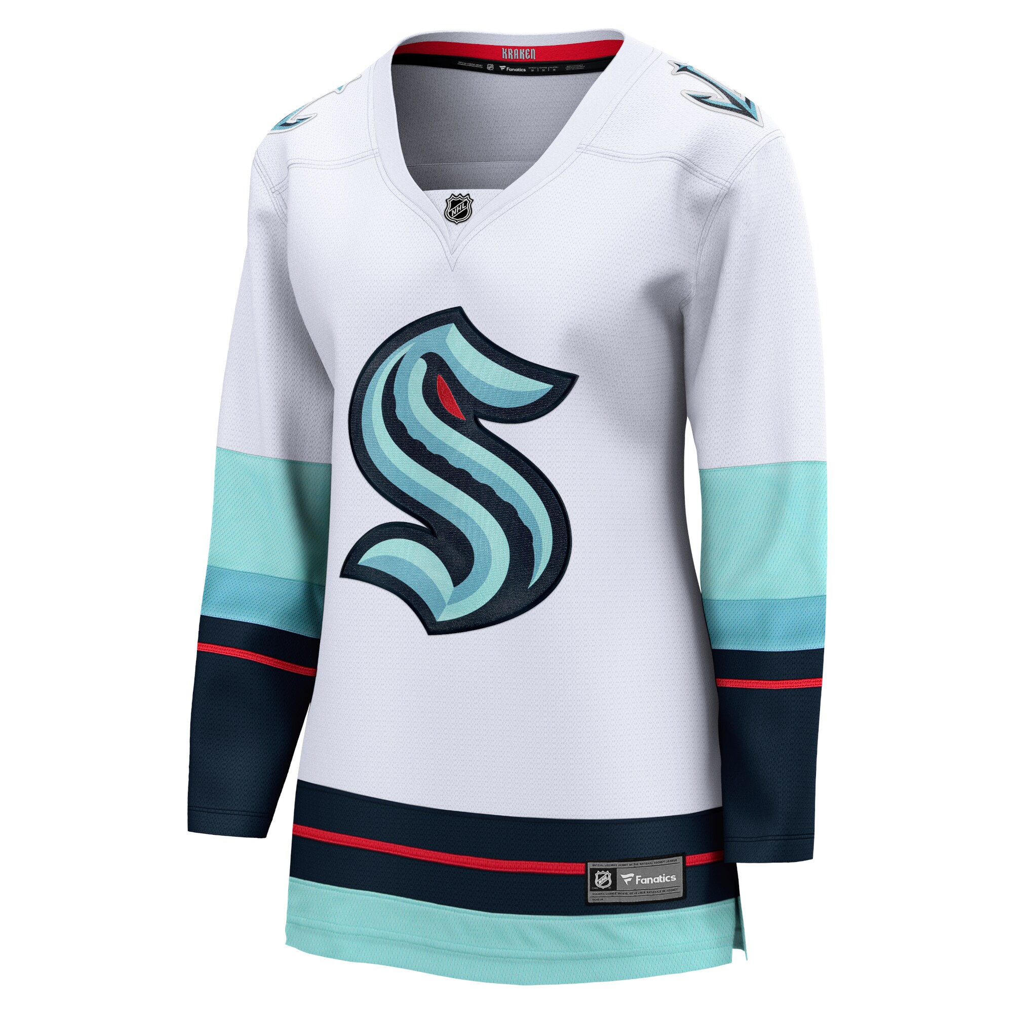 Alternative view of Women's Seattle Kraken White Away Breakaway Hockey Jersey - JS666 