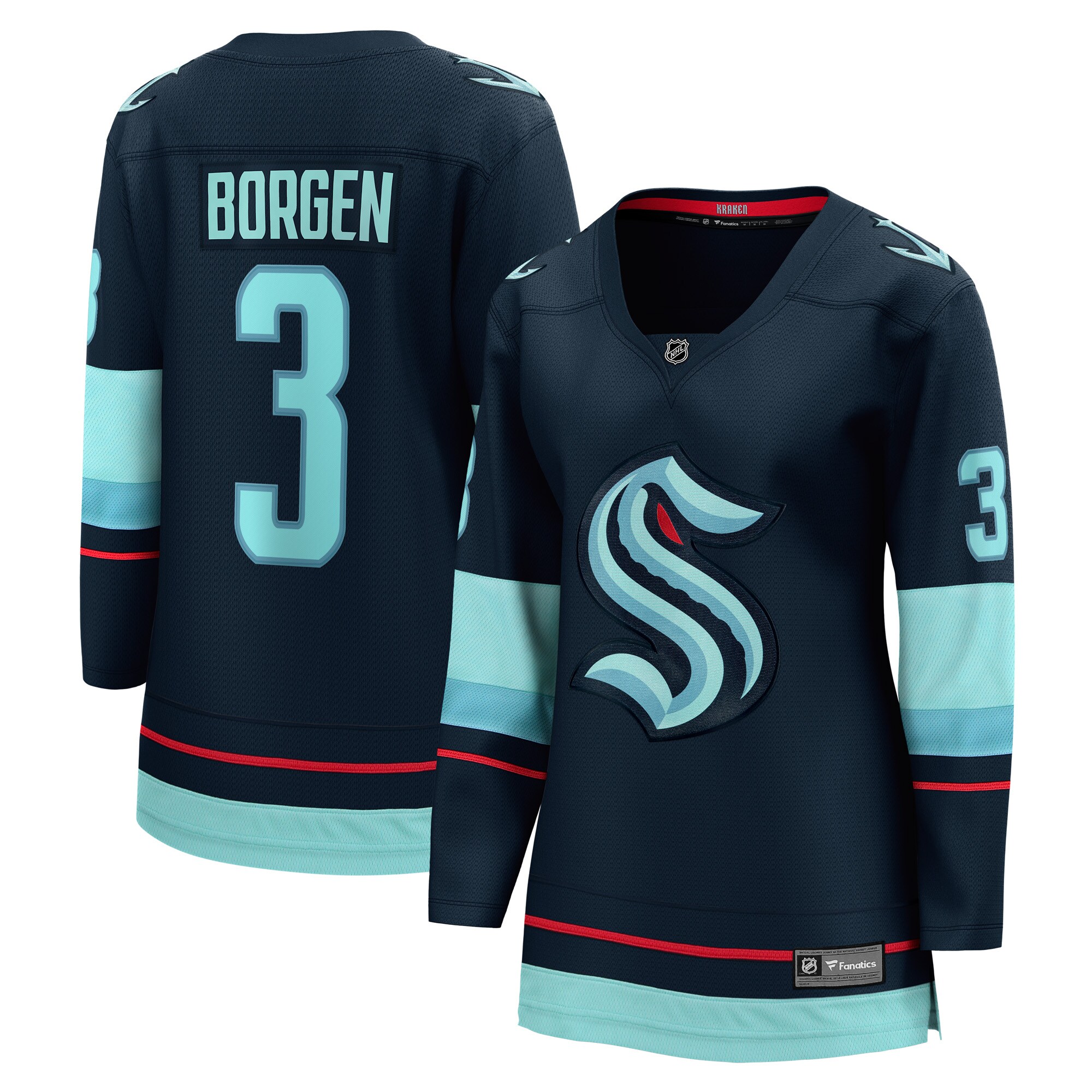 Women's Seattle Kraken Will Borgen Deep Sea Blue Home Breakaway Player Hockey Jersey - JS313 