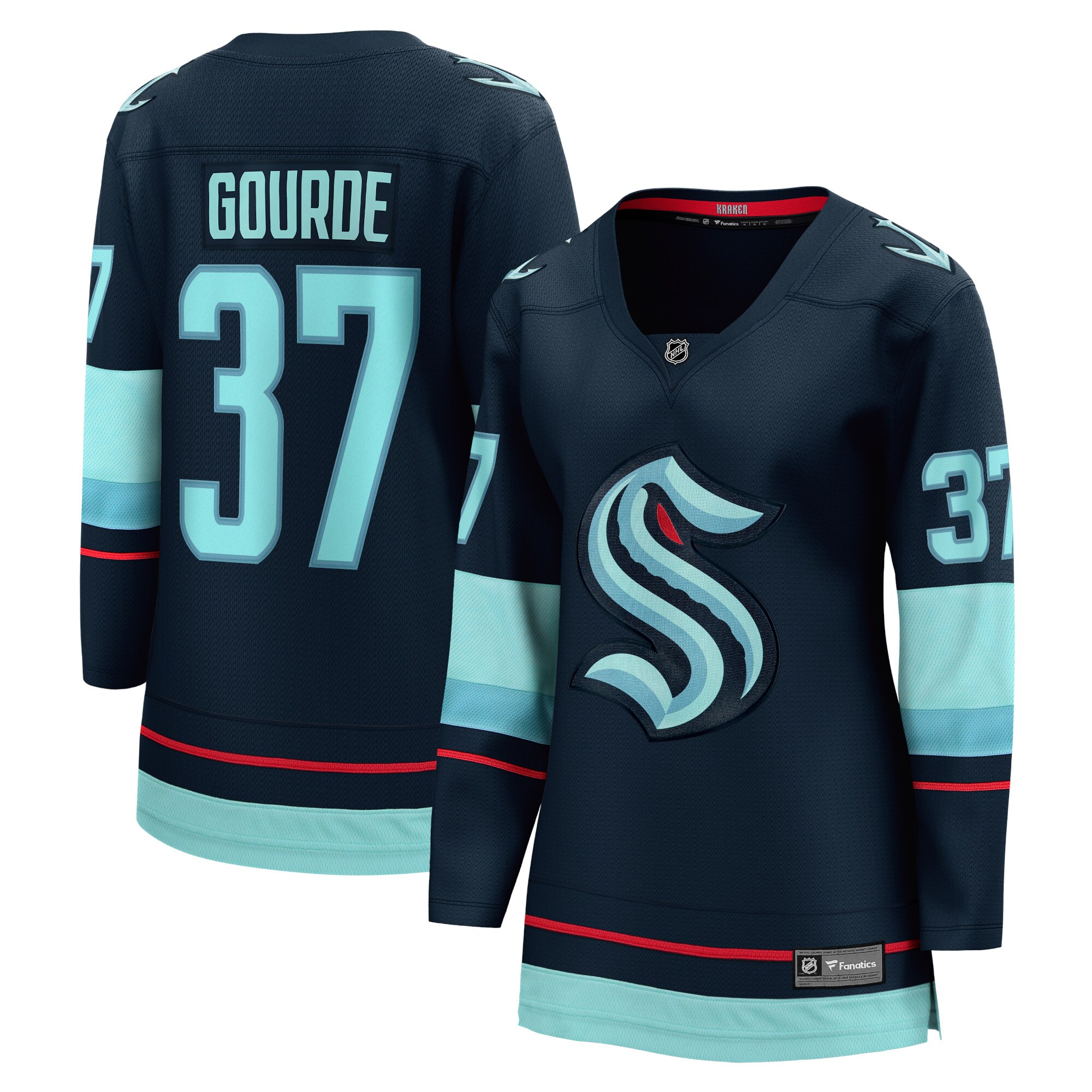 Women's Seattle Kraken Yanni Gourde Navy Home Breakaway Player Hockey Jersey - JS870 