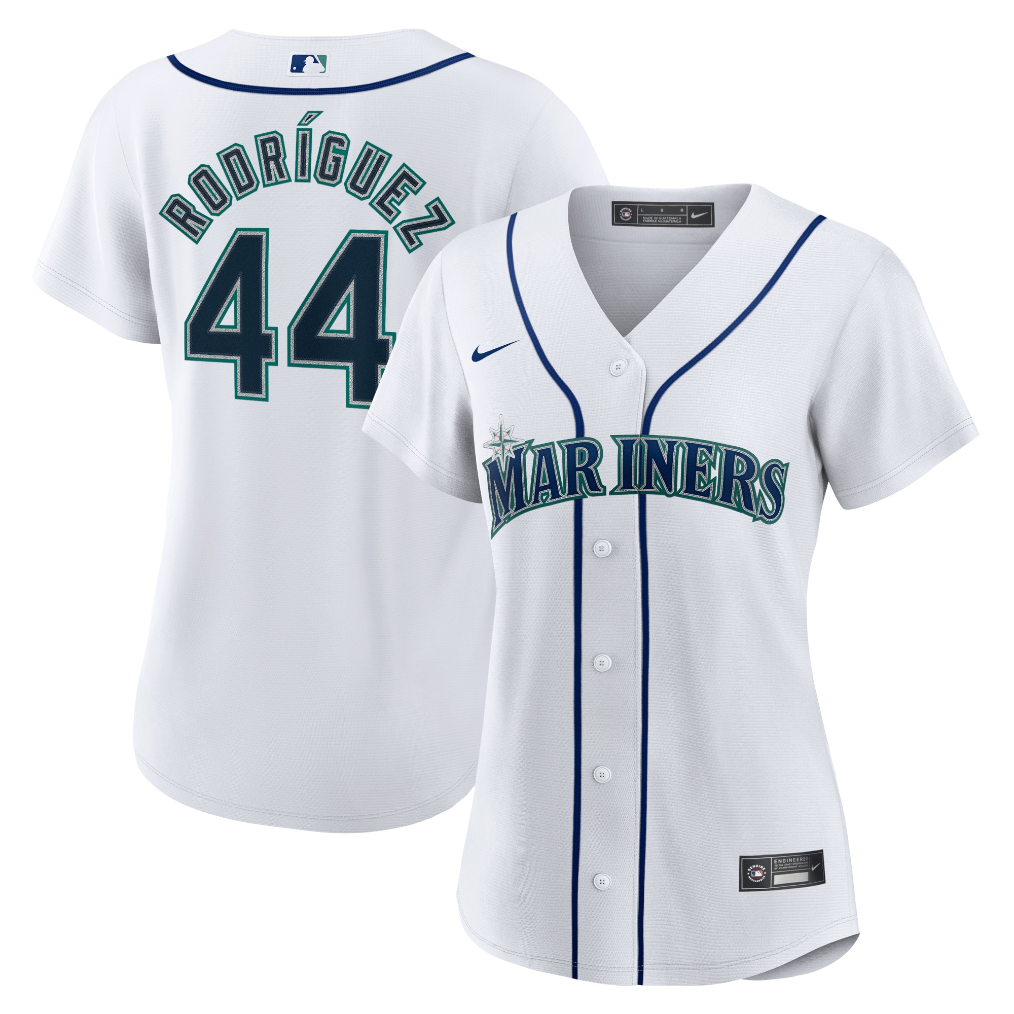 Women's Seattle Mariners Julio Rodriguez White Home Player Baseball Jersey 