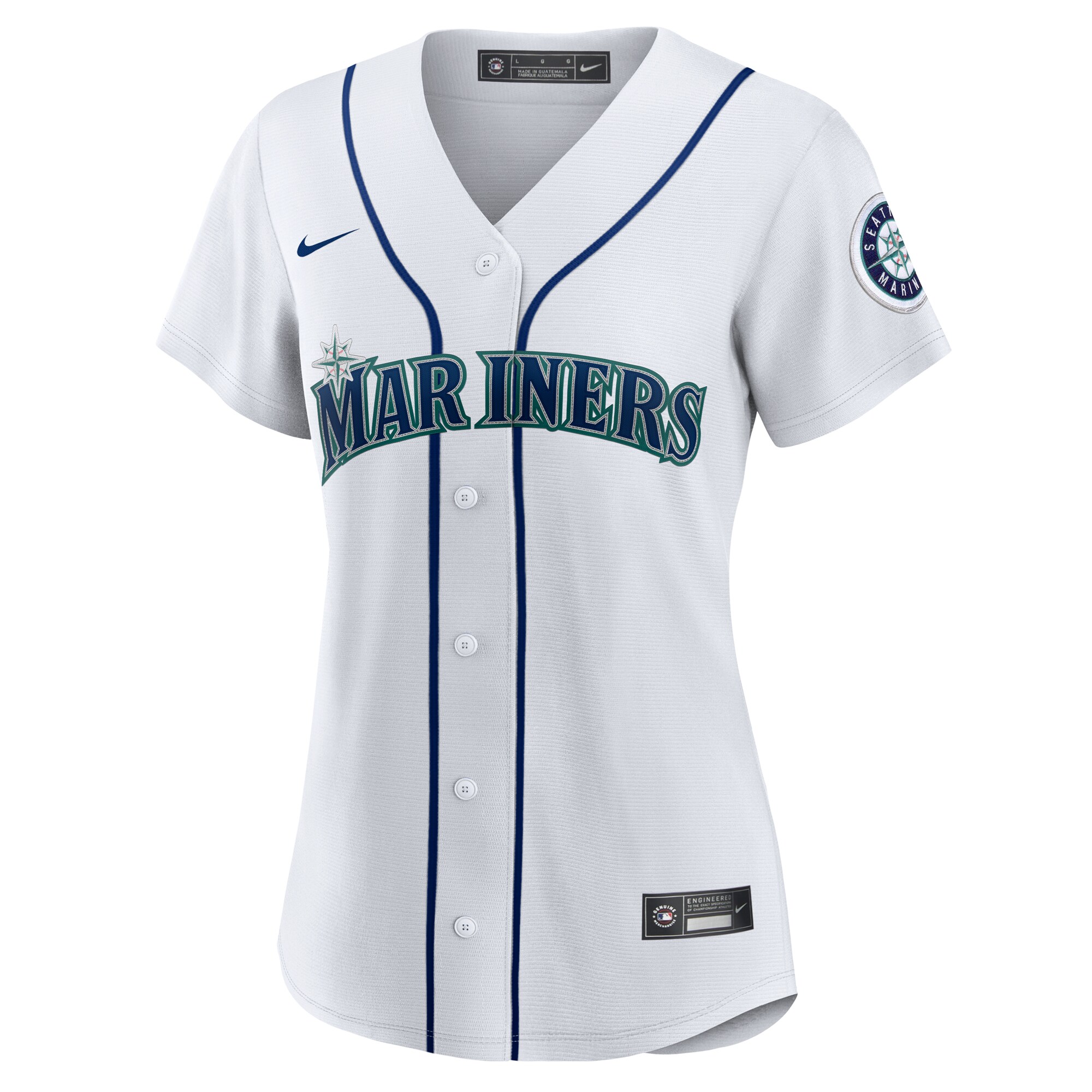 Alternative view of Women's Seattle Mariners White #1 Bride Home Baseball Jersey 