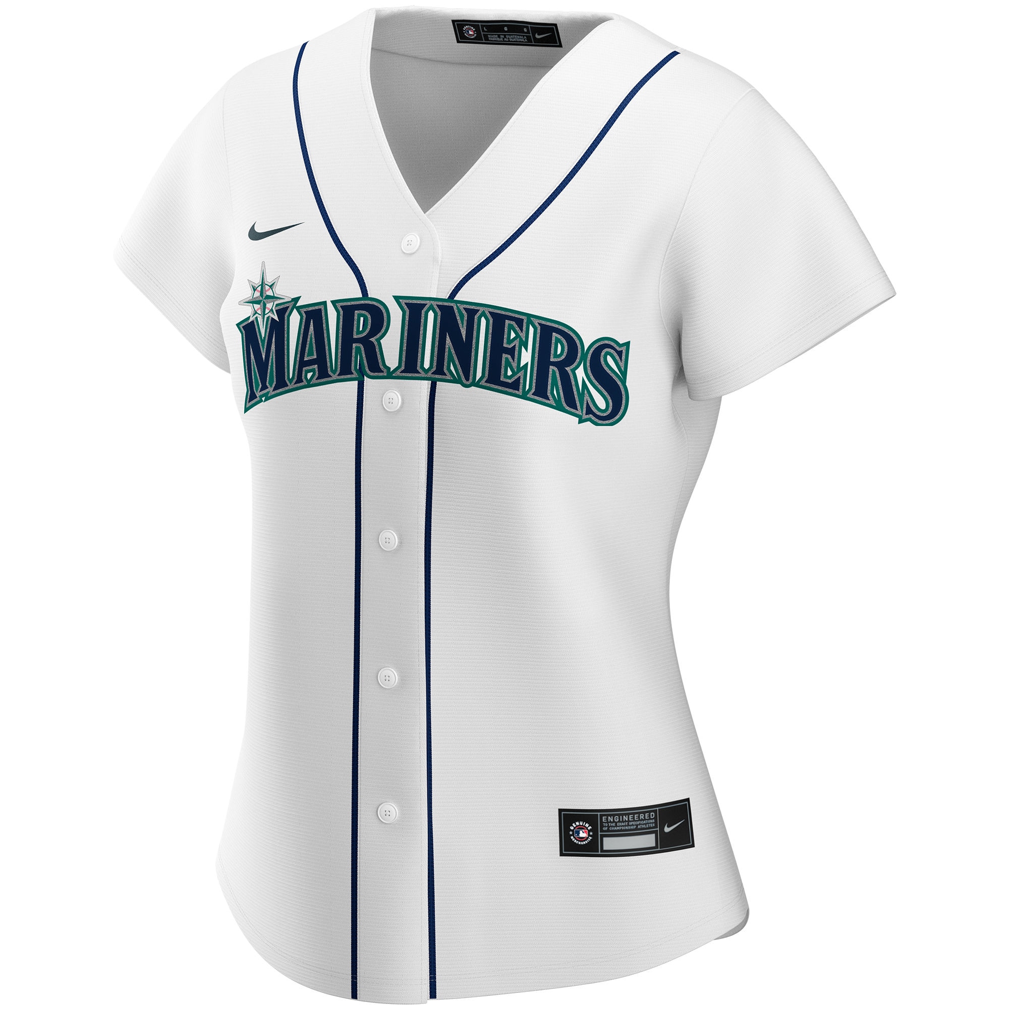 Alternative view of Women's Seattle Mariners White Home Custom Baseball Jersey 
