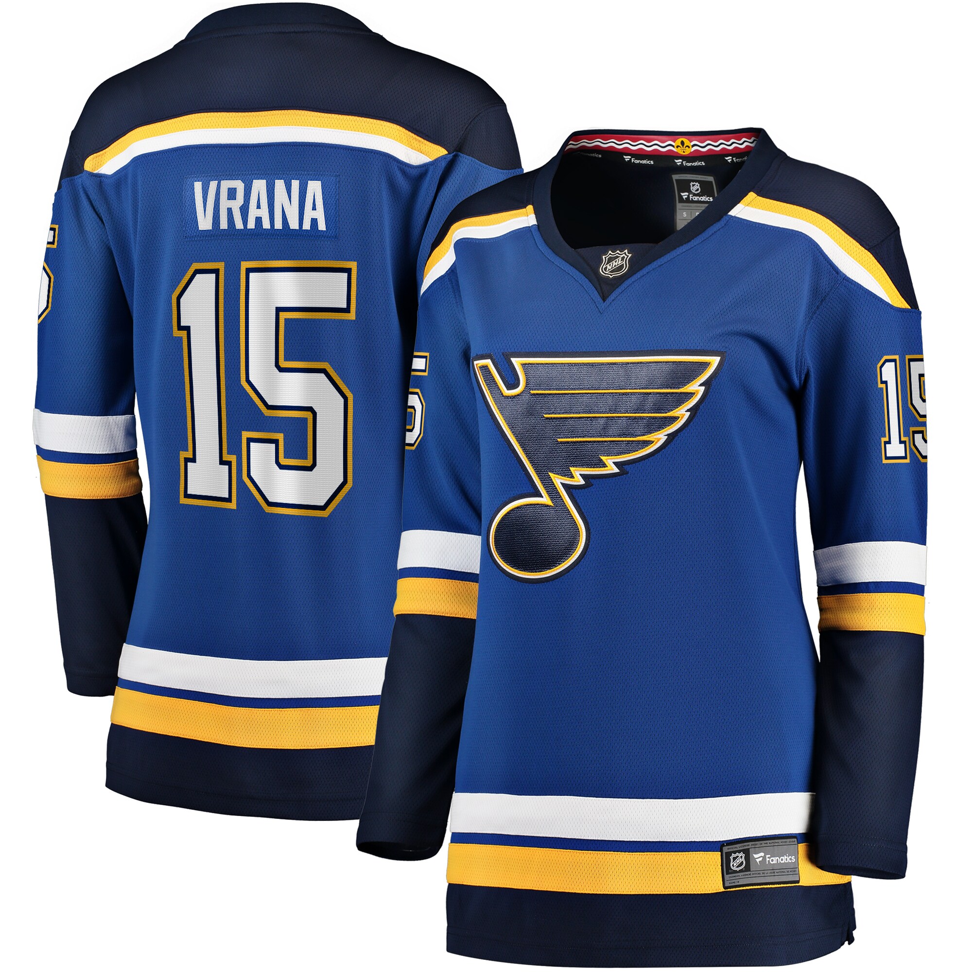 Women's St. Louis Blues Jakub Vrana Blue Home Breakaway Hockey Jersey - JS498 