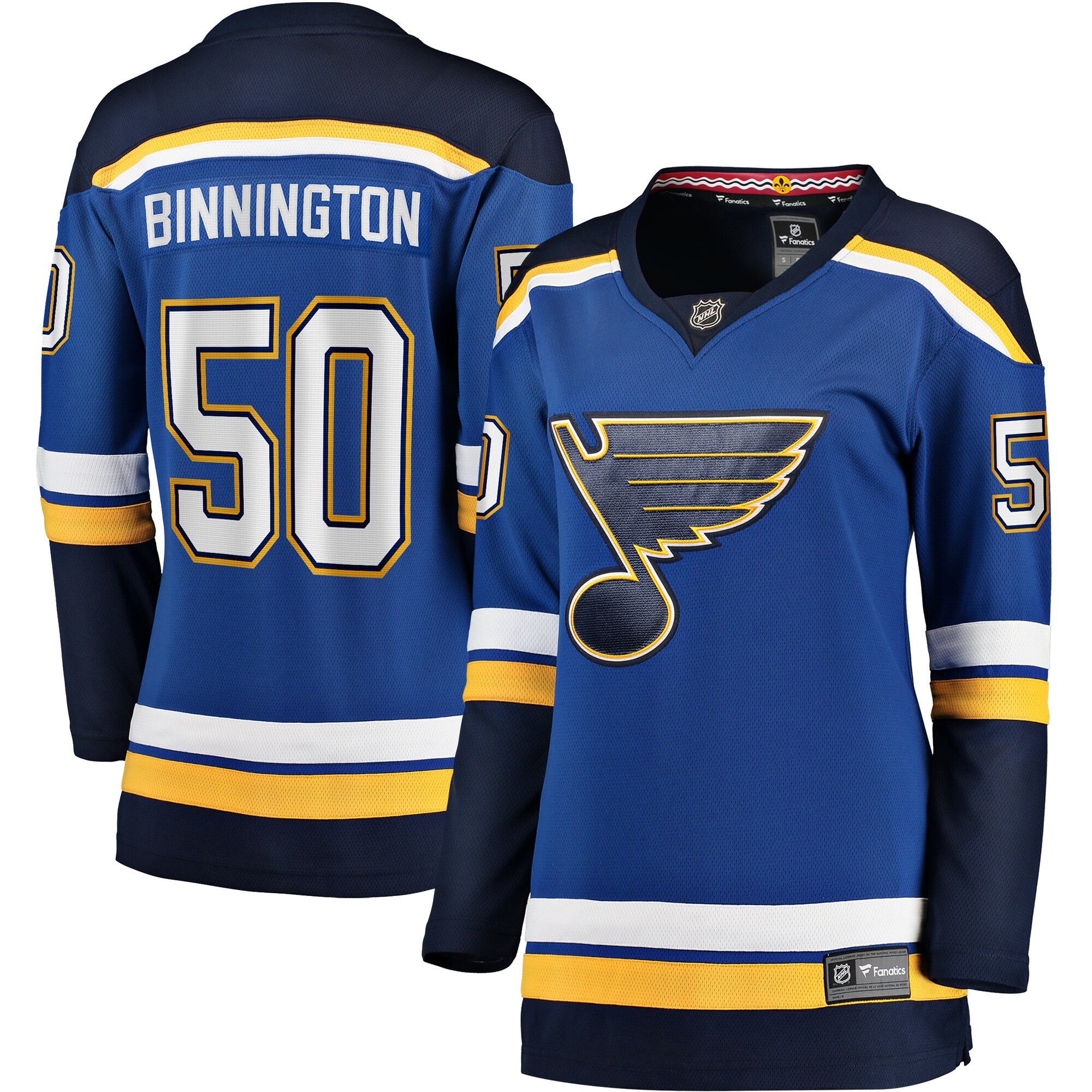 Women's St. Louis Blues Jordan Binnington Blue Home Breakaway Player Hockey Jersey - JS433 