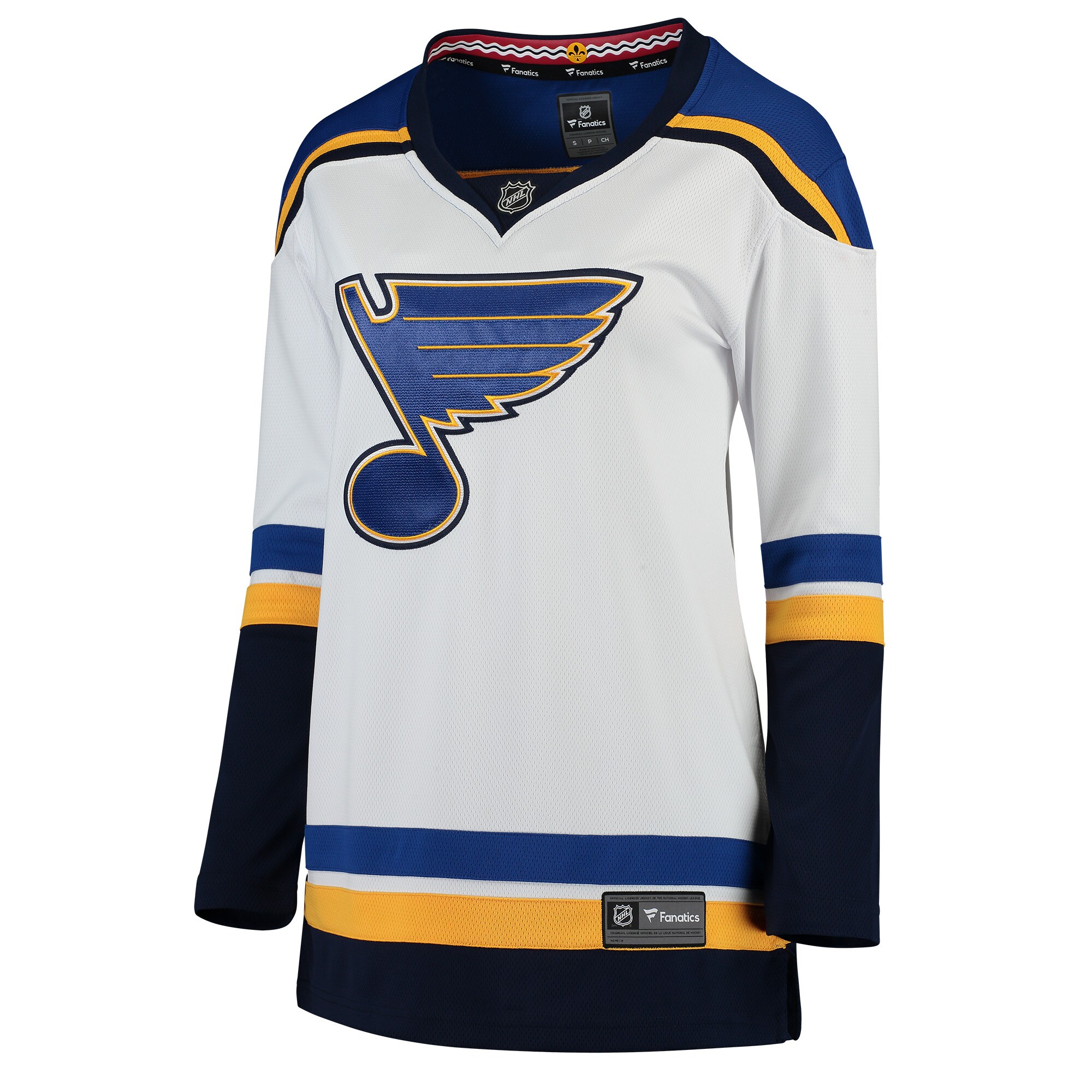 Alternative view of Women's St. Louis Blues White Away Breakaway Hockey Jersey - JS391 