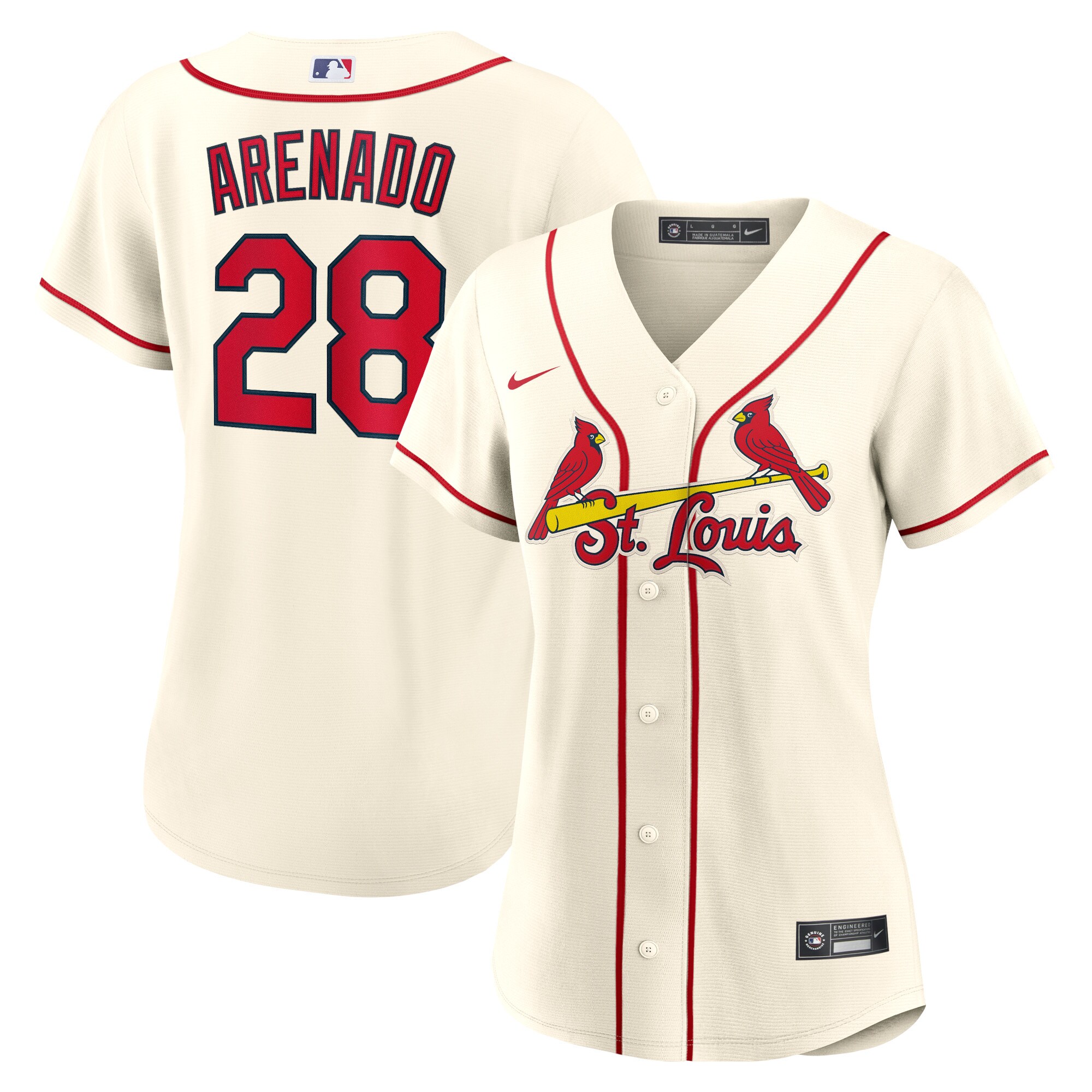 Women's St. Louis Cardinals Nolan Arenado Cream Alternate Player Baseball Jersey 