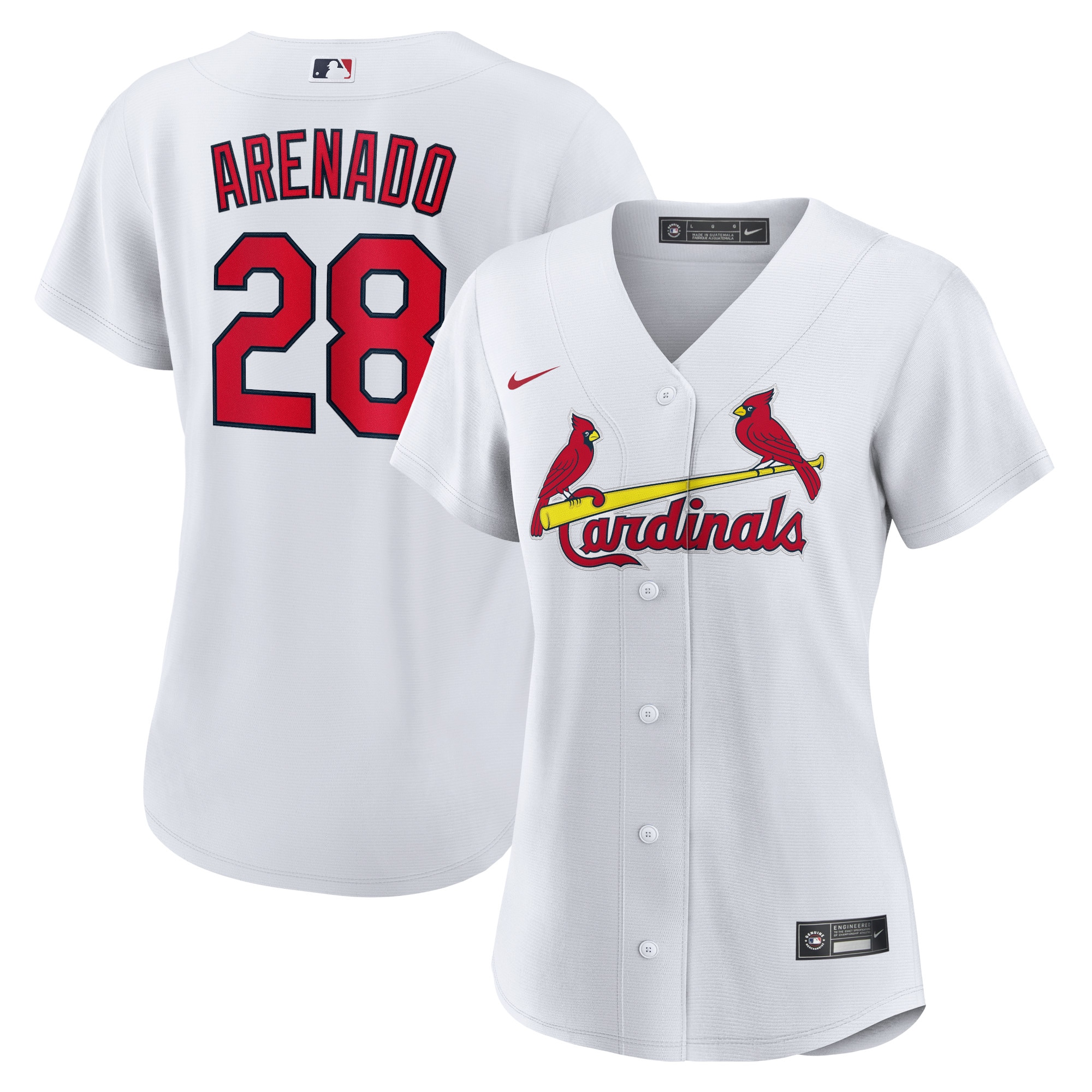 Women's St. Louis Cardinals Nolan Arenado White Home Official Player Baseball Jersey 