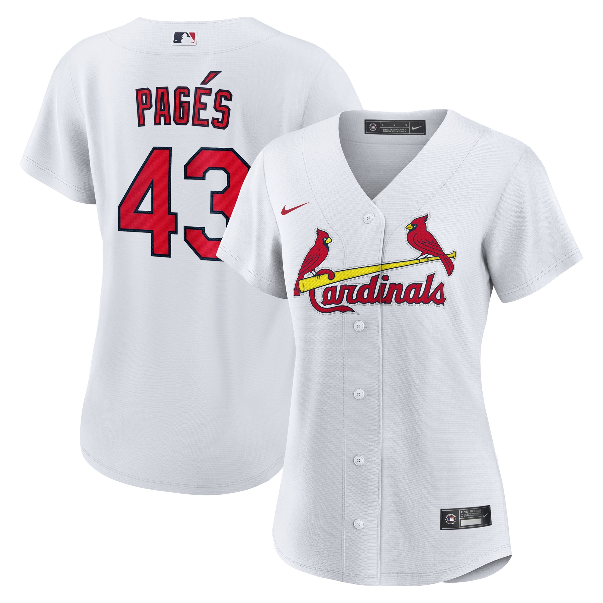 Women's St. Louis Cardinals Pedro Pagés White Home Baseball Jersey 