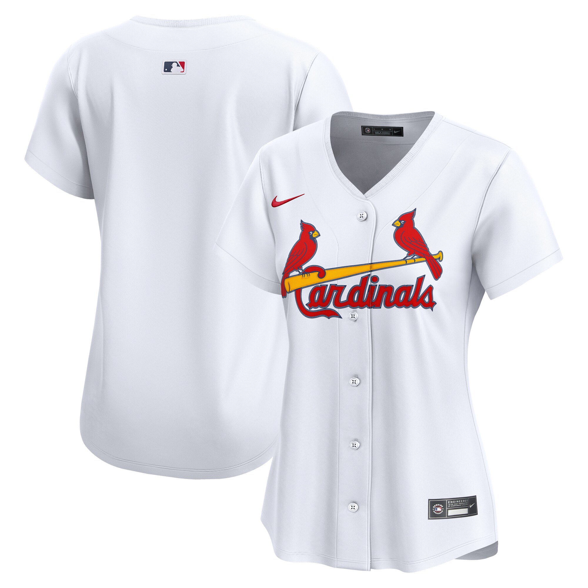 Women's St. Louis Cardinals White Home Limited Baseball Jersey 