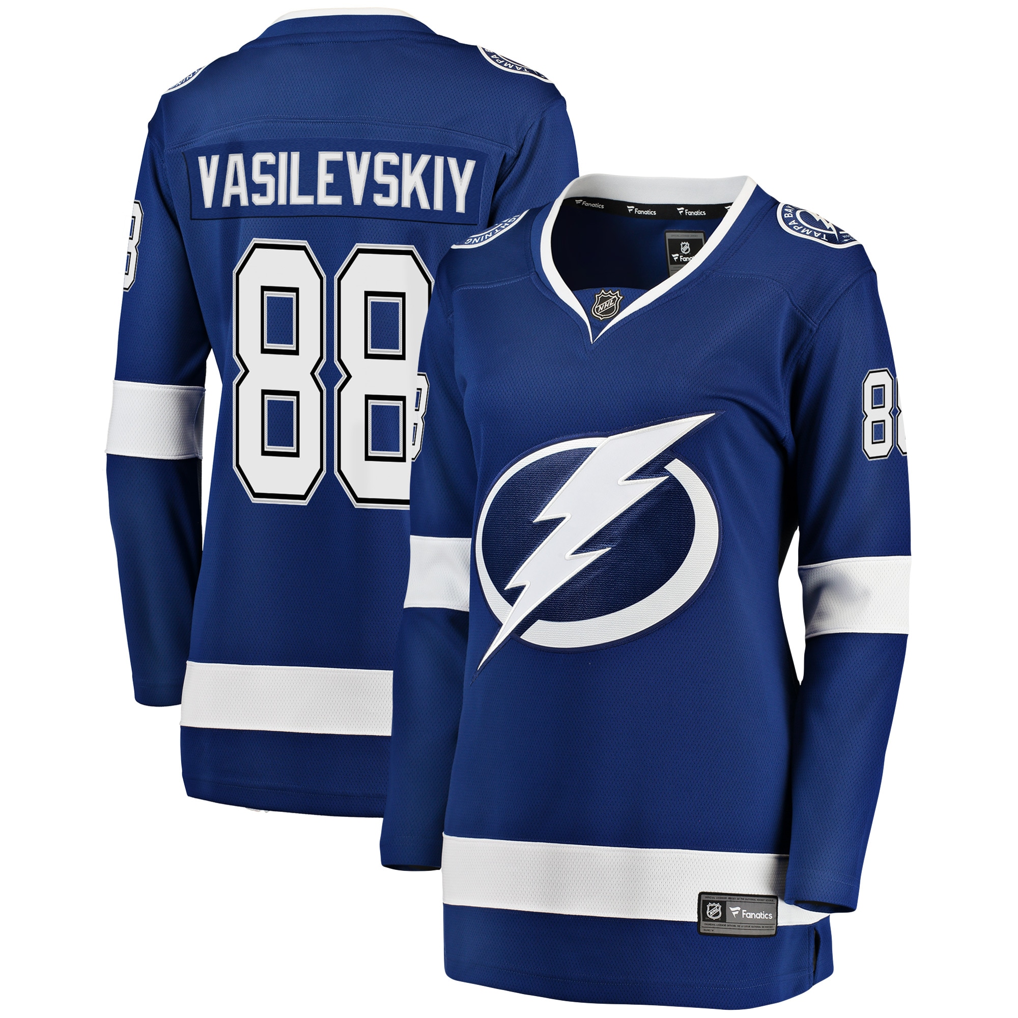 Women's Tampa Bay Lightning Andrei Vasilevskiy Blue Breakaway Player Hockey Jersey - JS840 
