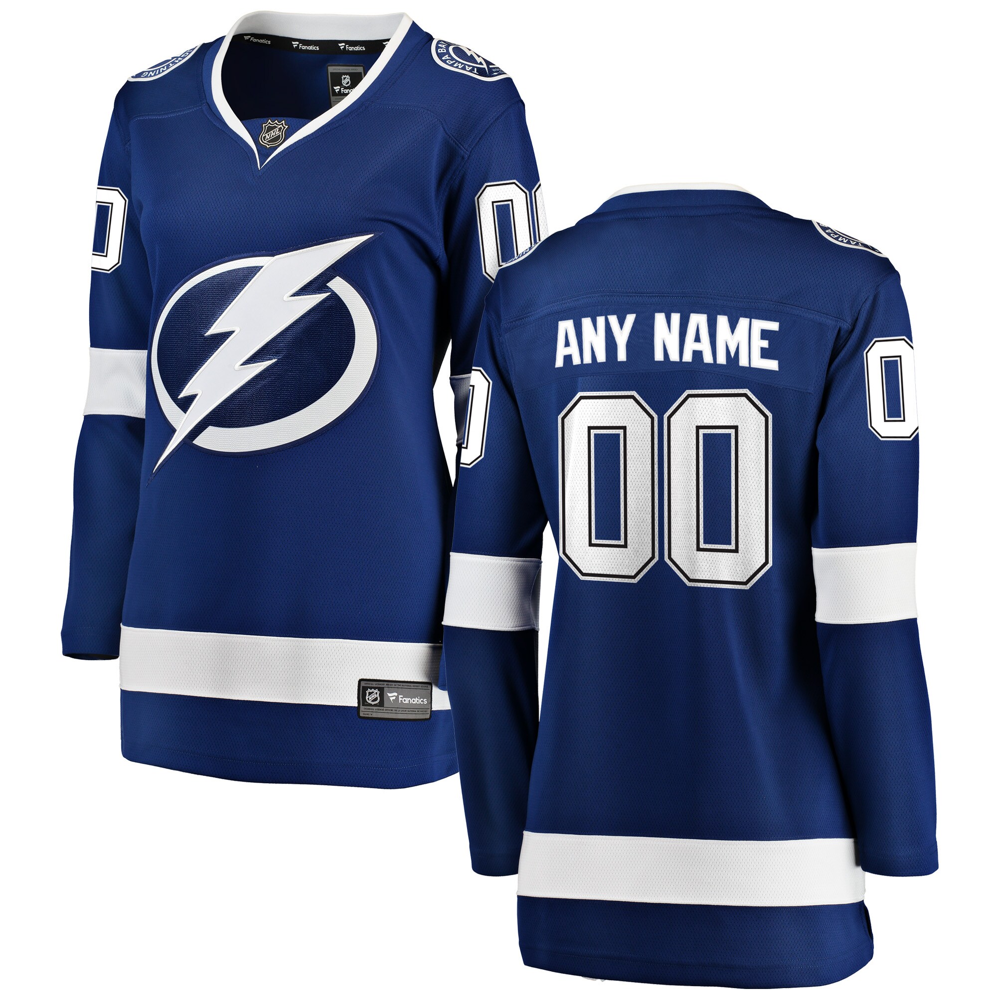Women's Tampa Bay Lightning Blue Home Breakaway Custom Hockey Jersey - JS315 