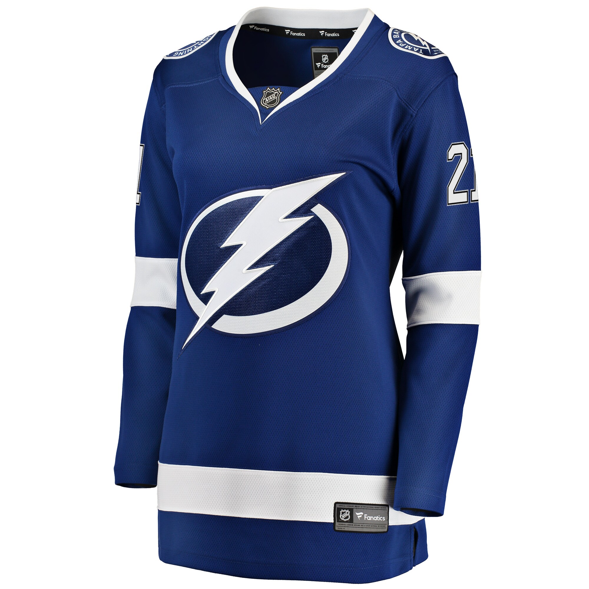 Alternative view of Women's Tampa Bay Lightning Brayden Point Blue Breakaway Player Hockey Jersey - JS506 