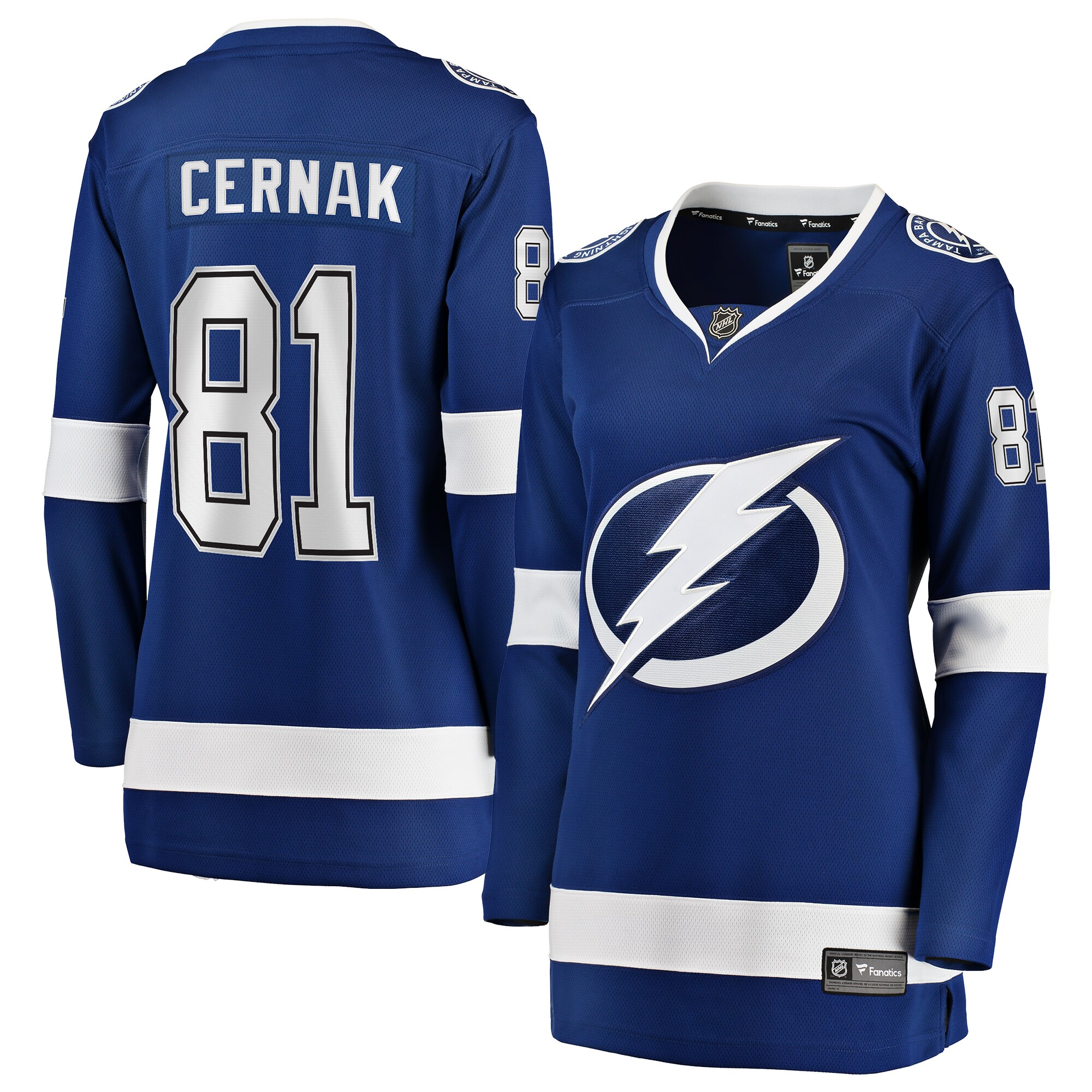 Women's Tampa Bay Lightning Erik Cernak Blue Home Breakaway Player Hockey Jersey - JS375 