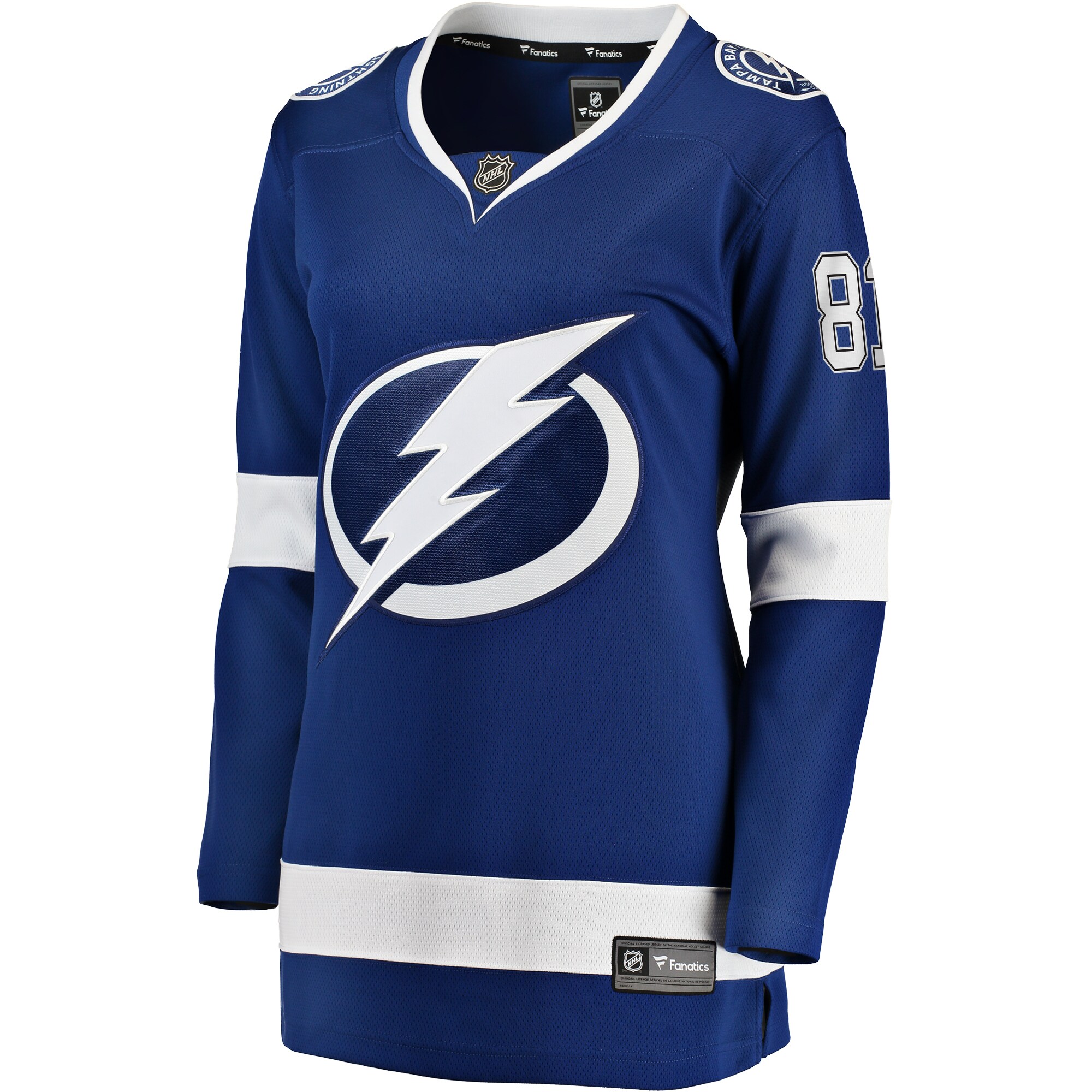 Alternative view of Women's Tampa Bay Lightning Erik Cernak Blue Home Breakaway Player Hockey Jersey - JS375 