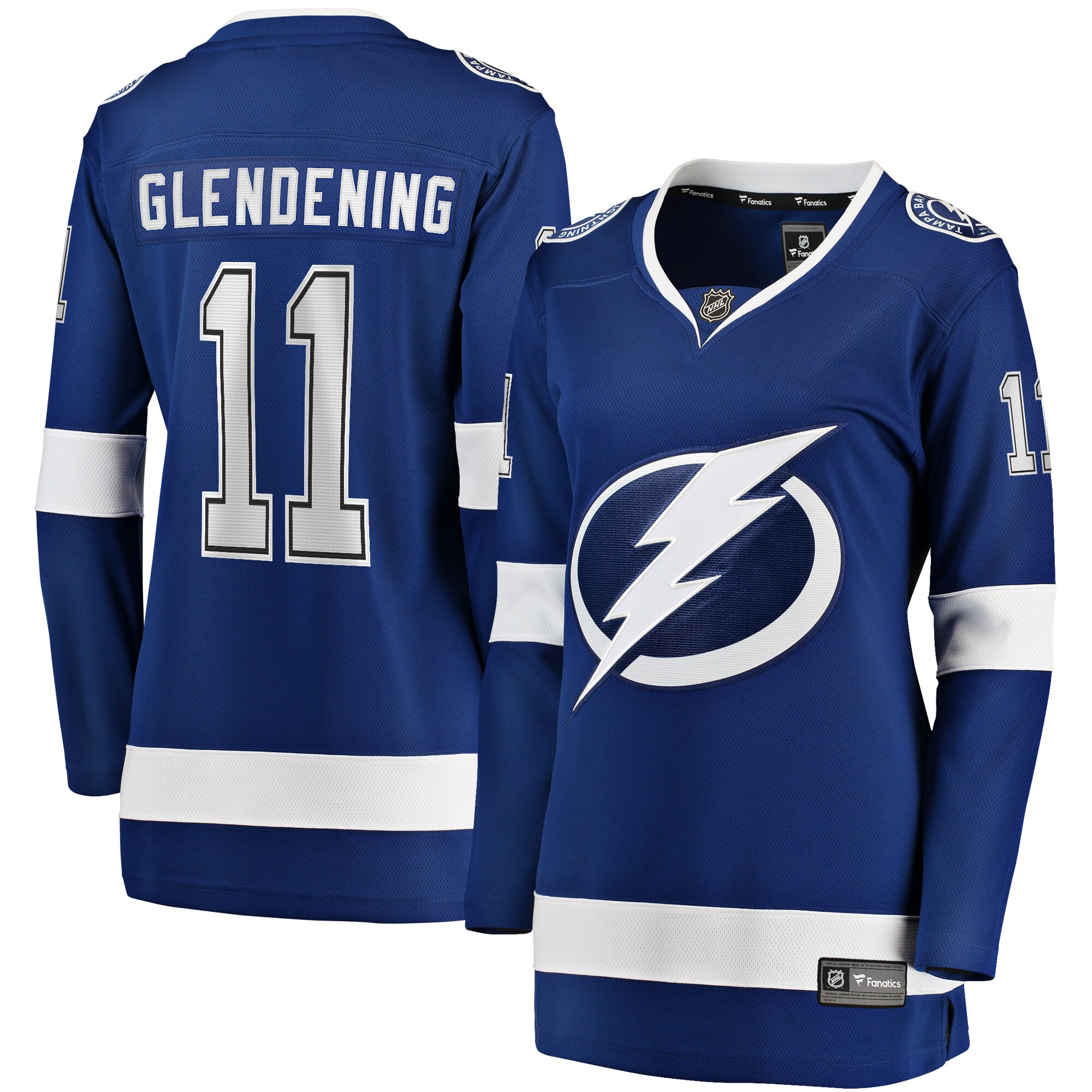 Women's Tampa Bay Lightning Luke Glendening Blue Home Breakaway Player Hockey Jersey - JS536 