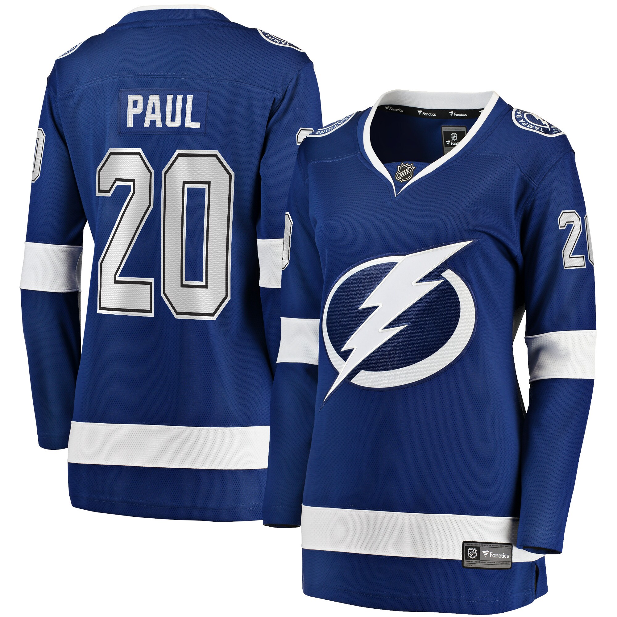 Women's Tampa Bay Lightning Nicholas Paul Blue Home Breakaway Player Hockey Jersey - JS819 