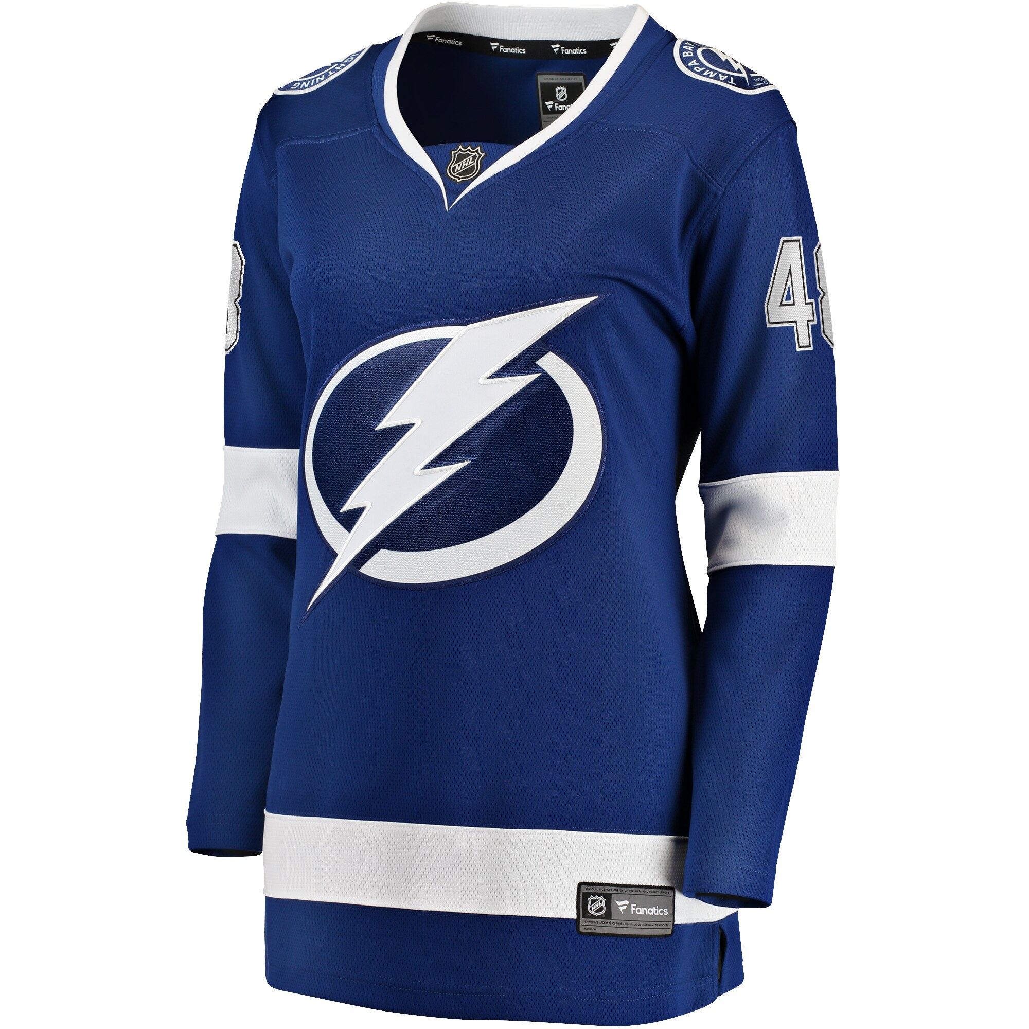 Alternative view of Women's Tampa Bay Lightning Nick Perbix Blue Home Breakaway Player Hockey Jersey - JS635 