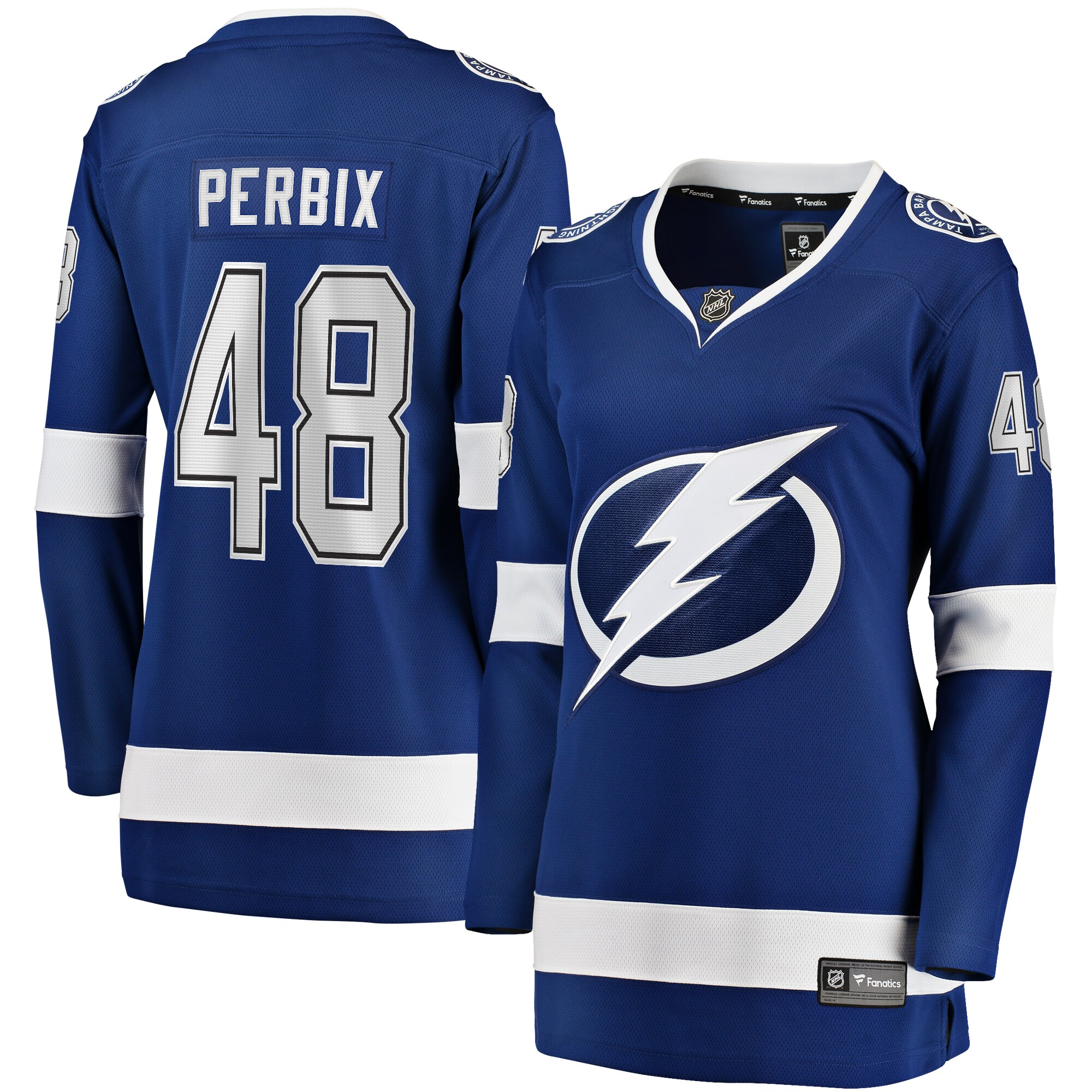 Women's Tampa Bay Lightning Nick Perbix Blue Home Breakaway Player Hockey Jersey - JS635 