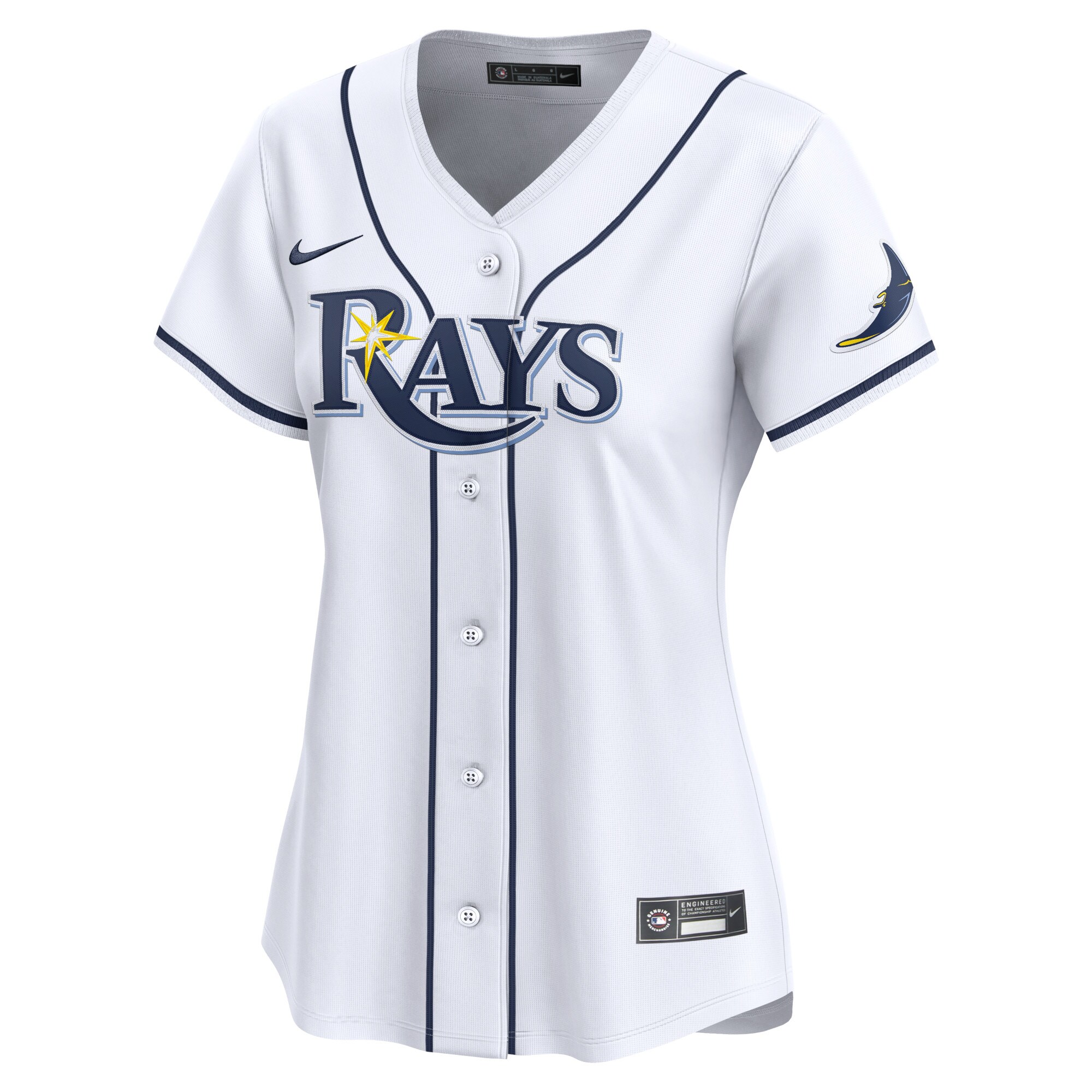 Alternative view of Women's Tampa Bay Rays White 2024 Jackie Robinson Day Home Limited Baseball Jersey - JS958 
