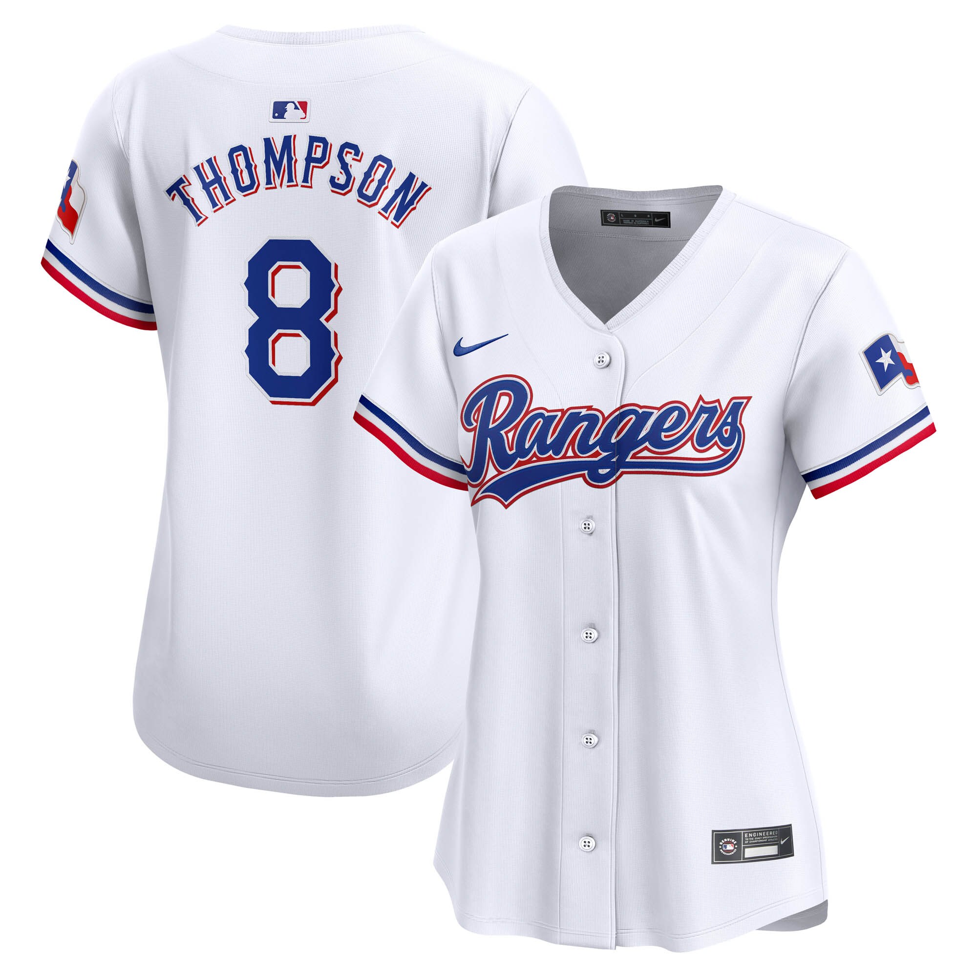 Women's Texas Rangers Bubba Thompson White Home Limited Player Baseball Jersey - JS323 