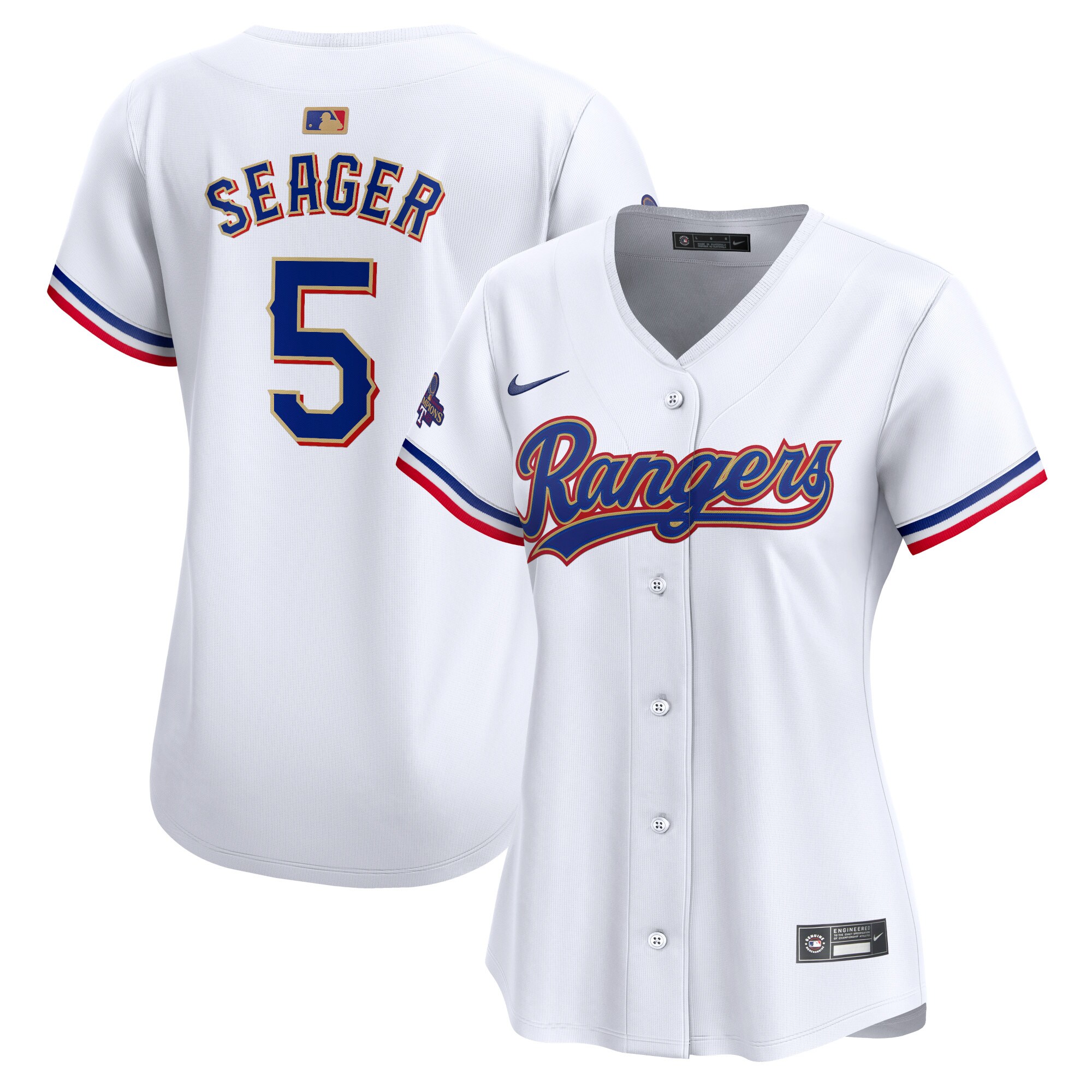 Women's Texas Rangers Corey Seager White 2024 Gold Collection Limited Player Baseball Jersey - JS681 