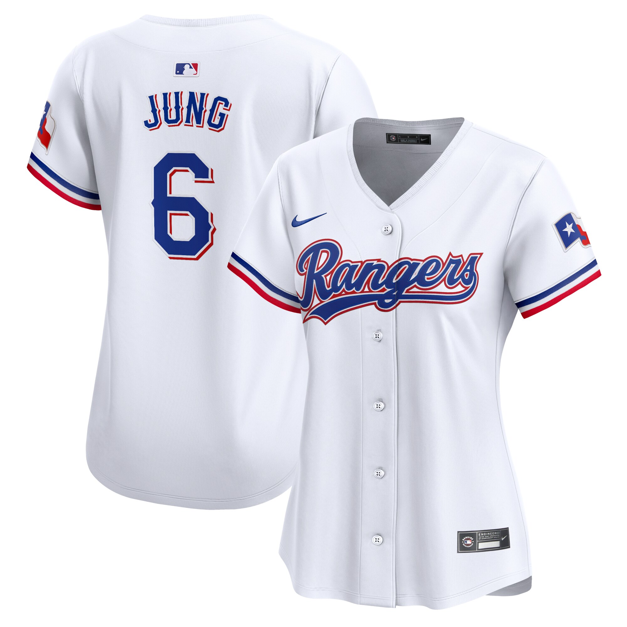 Women's Texas Rangers Josh Jung White Home Limited Player Baseball Jersey - JS638 