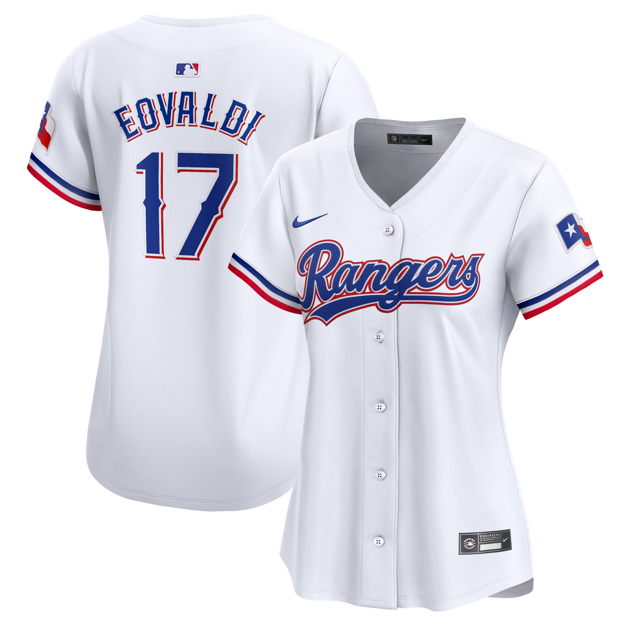 Women's Texas Rangers Nathan Eovaldi White Home Limited Player Baseball Jersey - JS874 