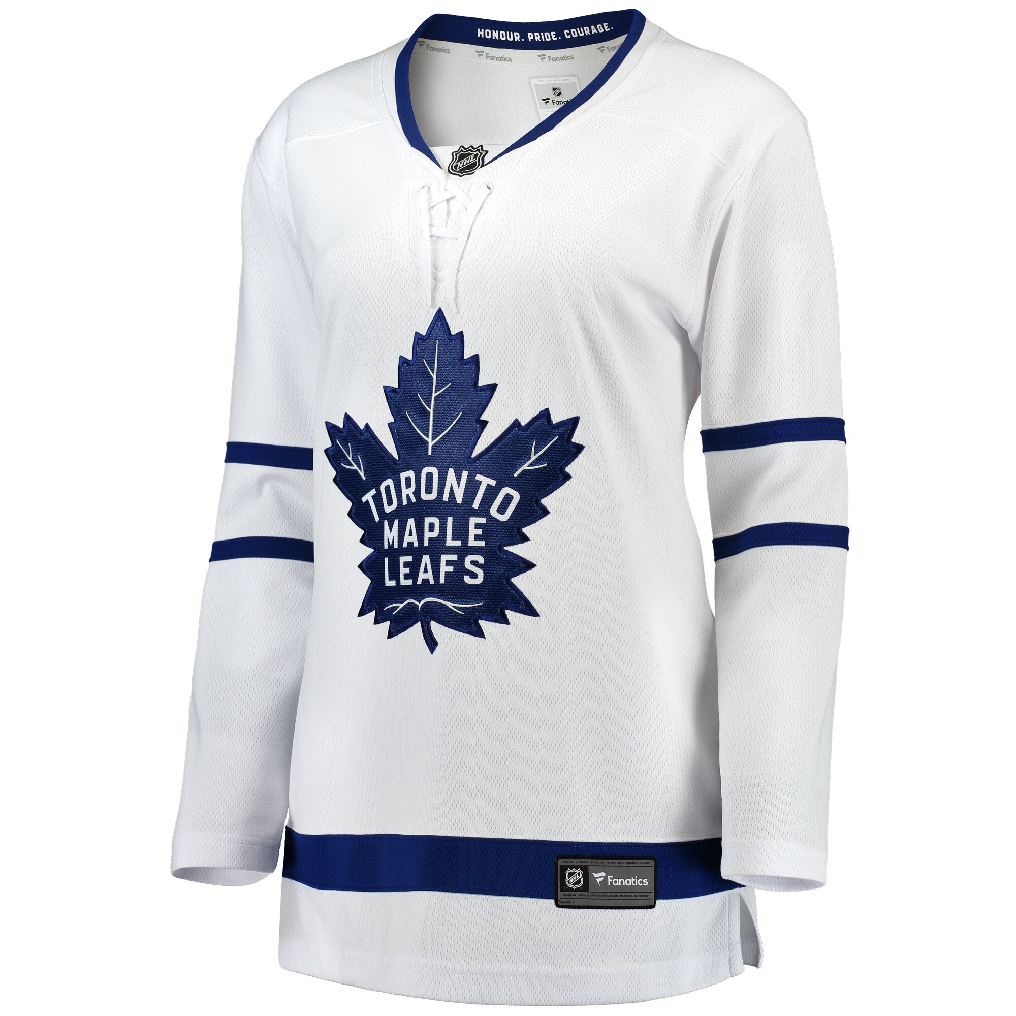 Alternative view of Women's Toronto Maple Leafs White Away Breakaway Hockey Jersey - JS632 