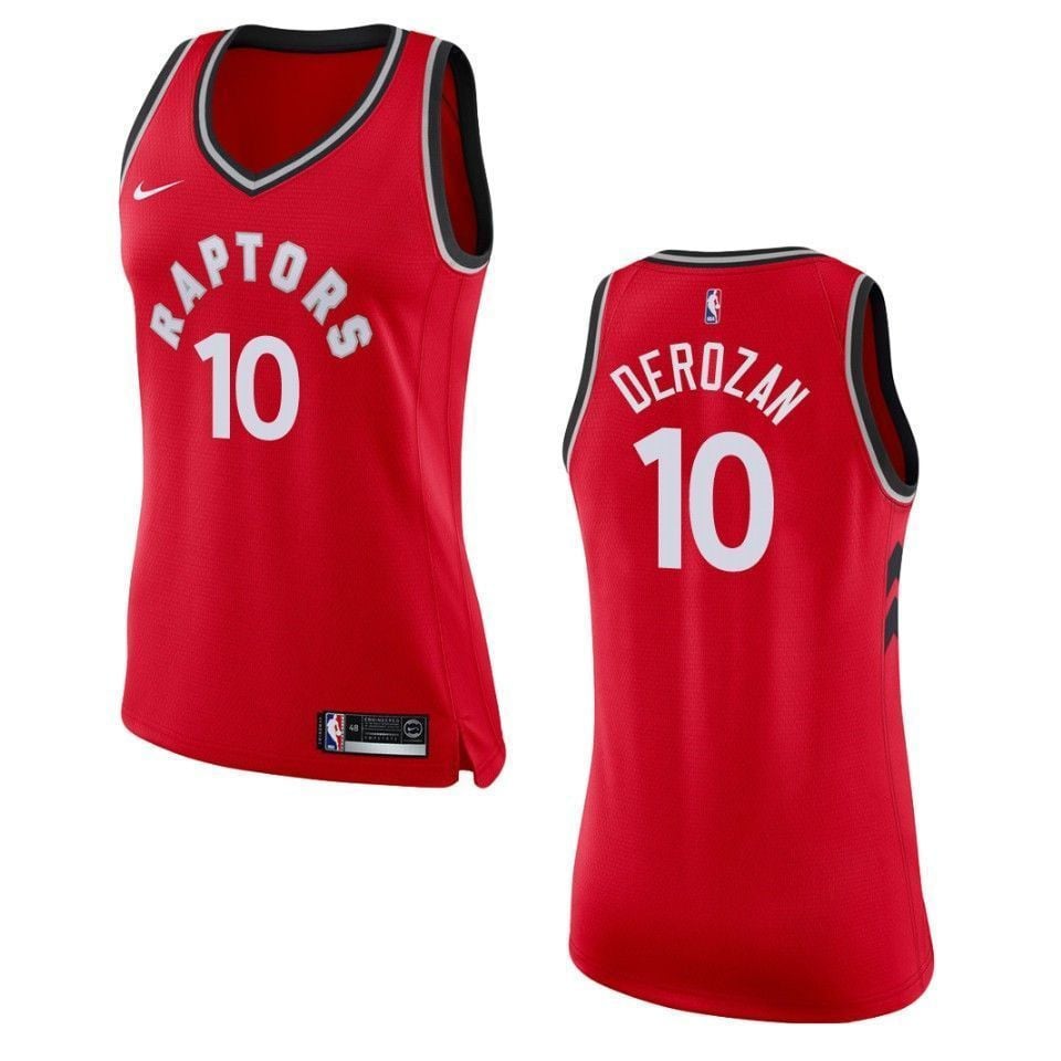 Women's Toronto Raptors 10 Demar Derozan Icon Swingman Basketball Jersey - Red - JS154 