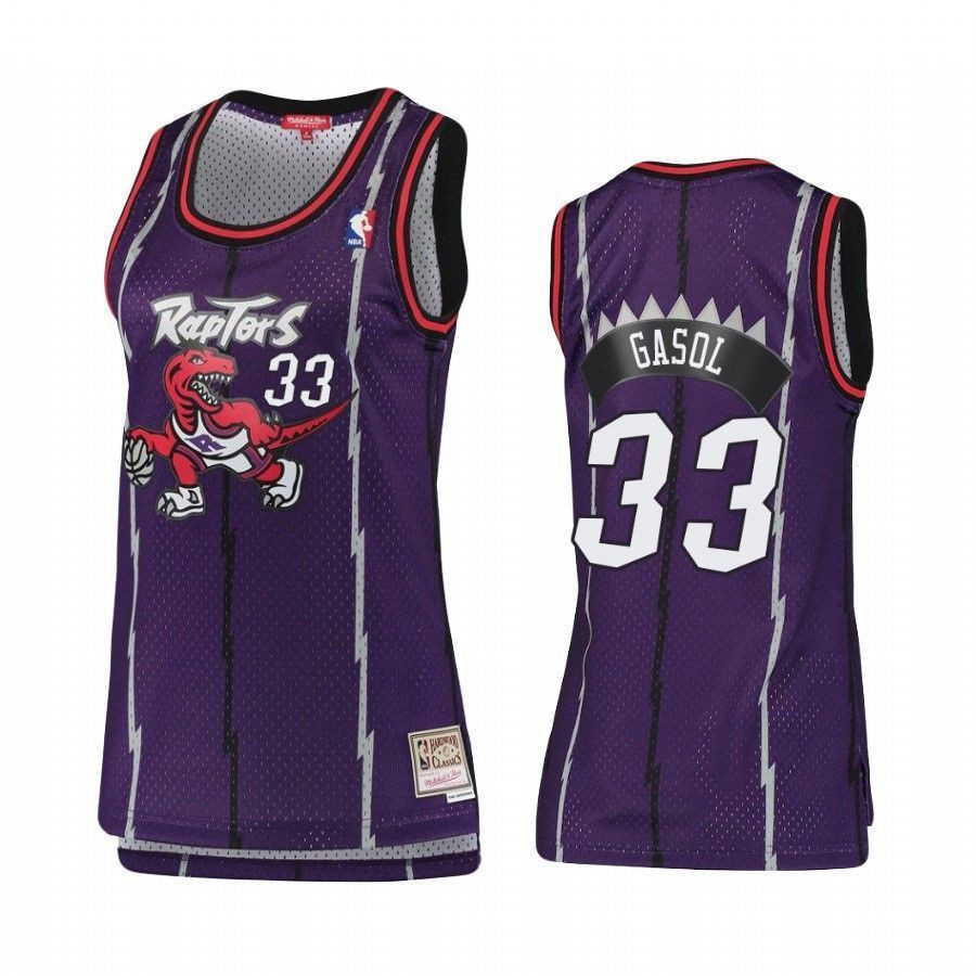 Women's Toronto Raptors Marc Gasol 33 Hardwood Classics Basketball Jersey - JS328 