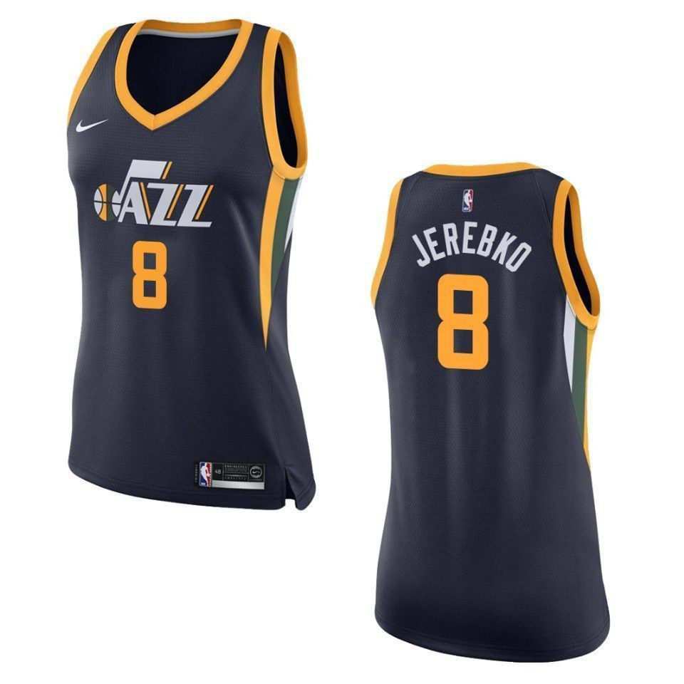 Women's Utah Jazz 8 Jonas Jerebko Icon Swingman Basketball Jersey - Navy - JS436 