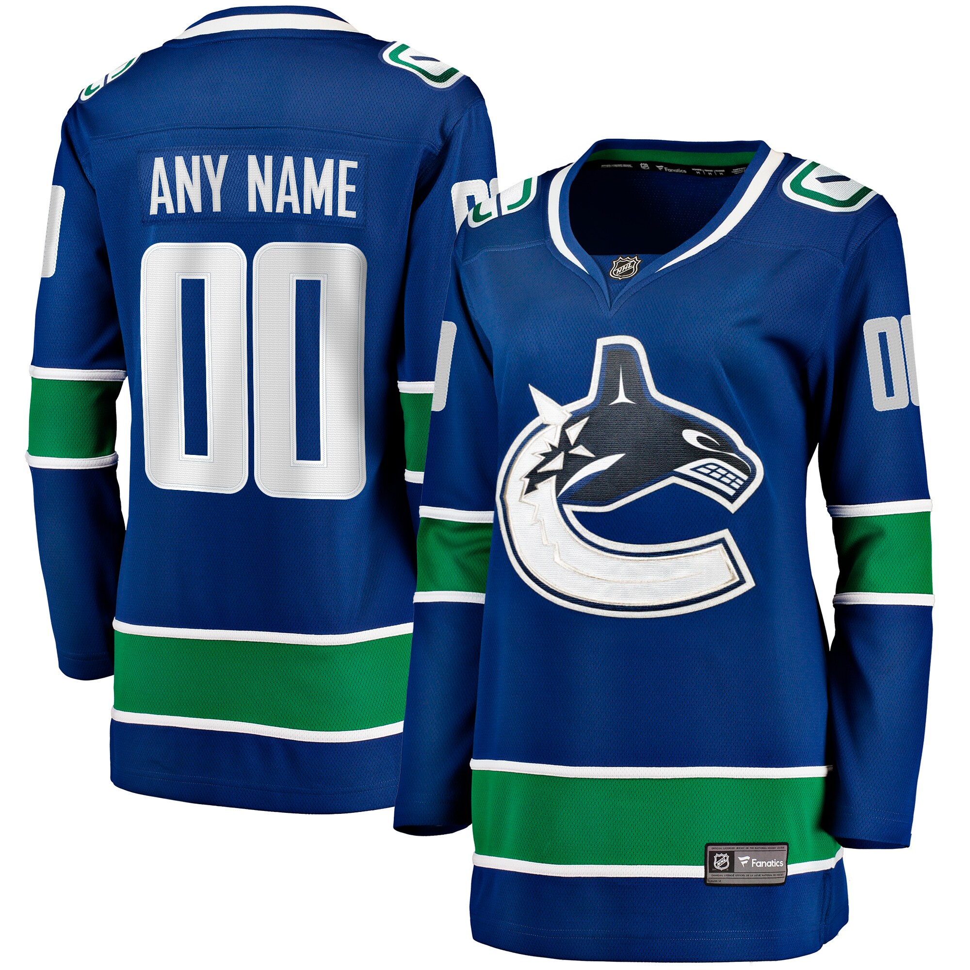 Women's Vancouver Canucks Blue Breakaway Custom Hockey Jersey - JS317 