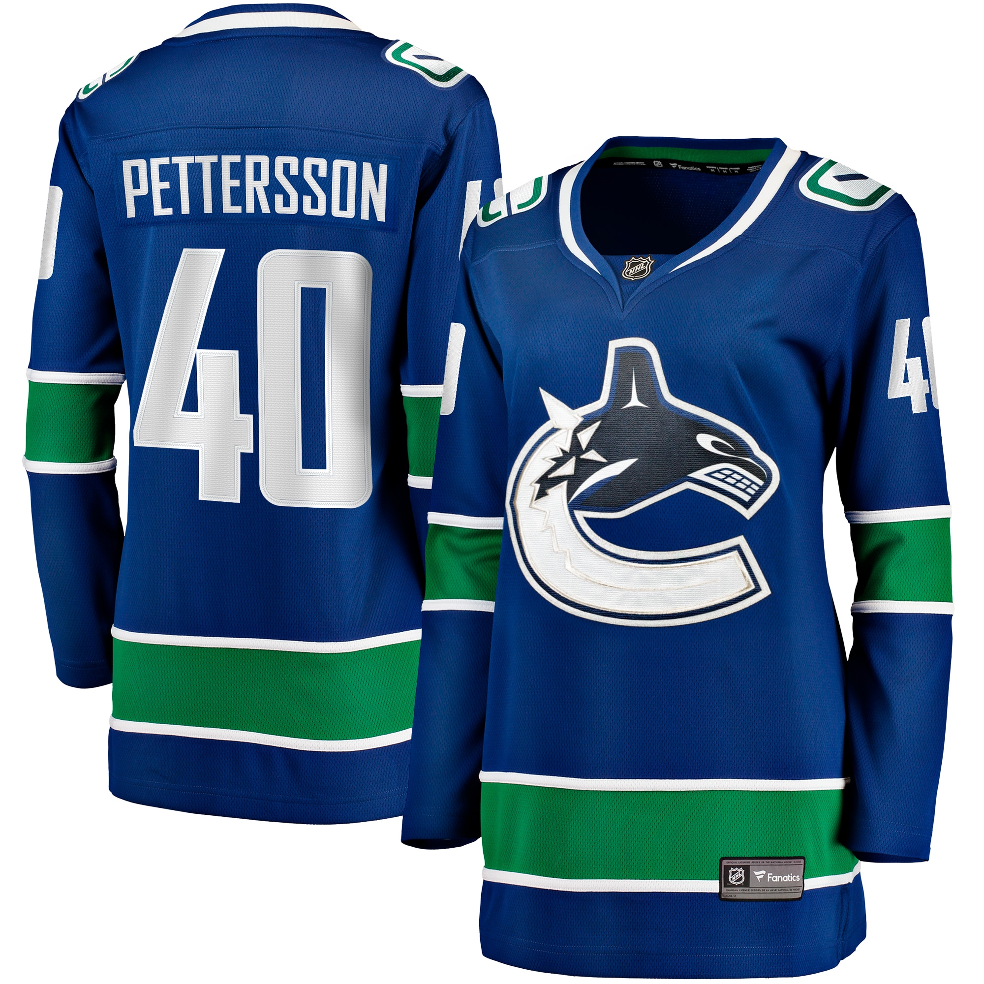 Women's Vancouver Canucks Elias Pettersson Blue Home Breakaway Player Hockey Jersey - JS262 