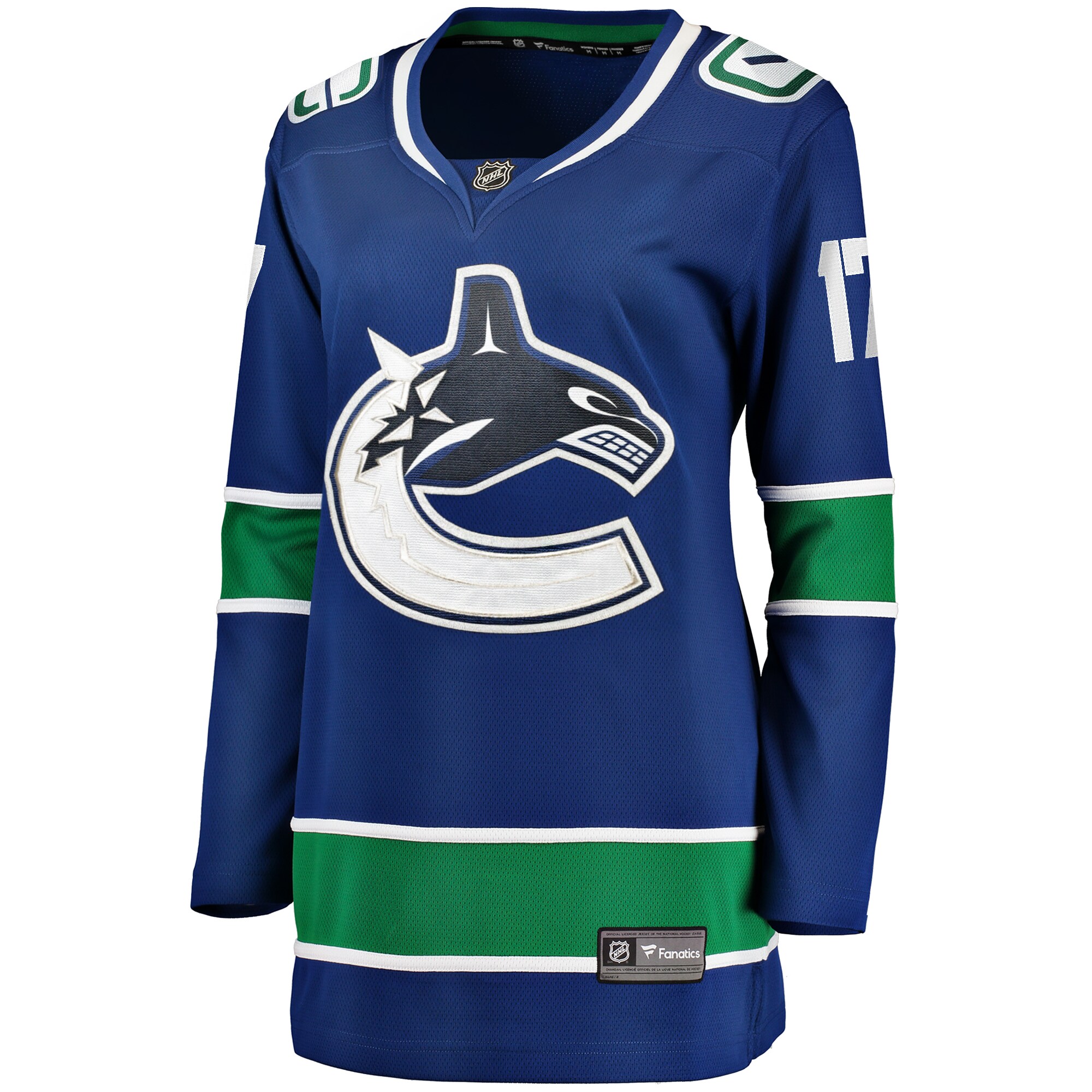 Alternative view of Women's Vancouver Canucks Filip Hronek Blue Home Breakaway Hockey Jersey - JS996 