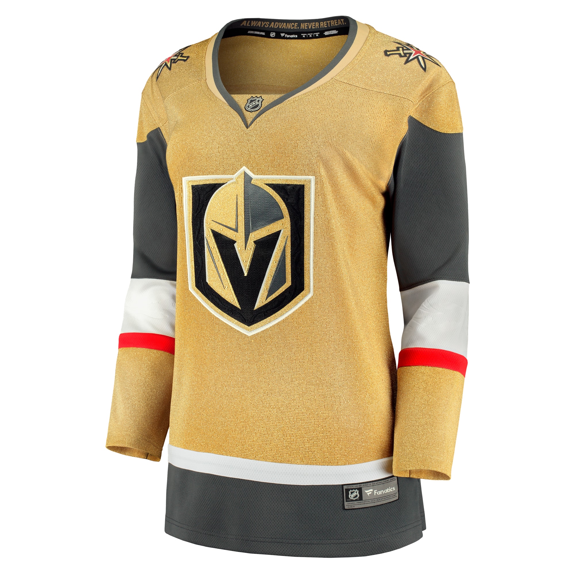 Alternative view of Women's Vegas Golden Knights Gold Home Breakaway Hockey Jersey - JS869 