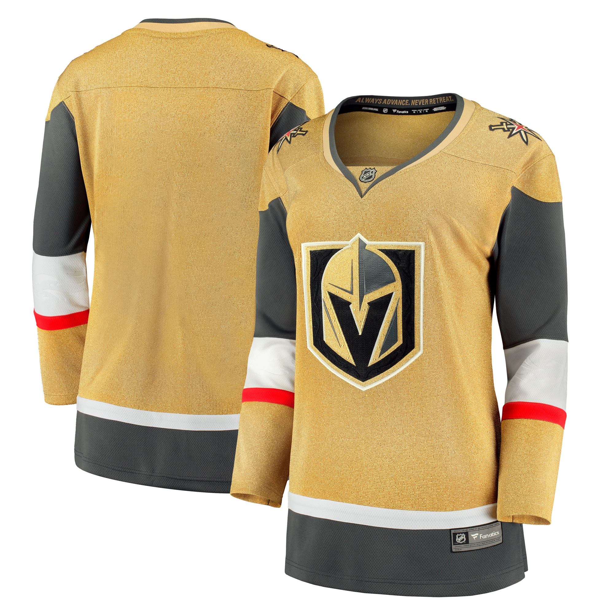 Women's Vegas Golden Knights Gold Home Breakaway Hockey Jersey - JS869 