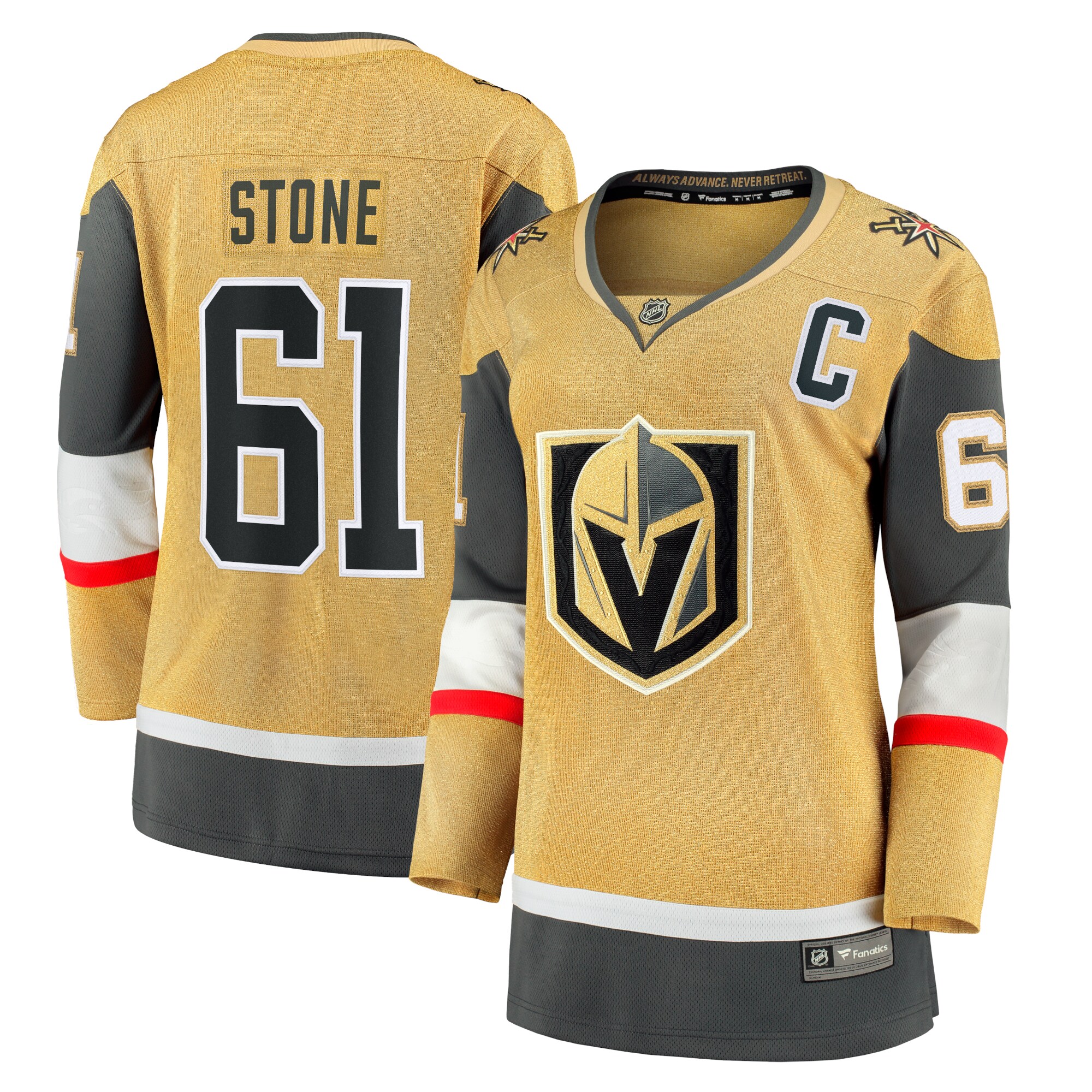 Women's Vegas Golden Knights Mark Stone Gold Captain Patch Home Breakaway Player Hockey Jersey - JS378 