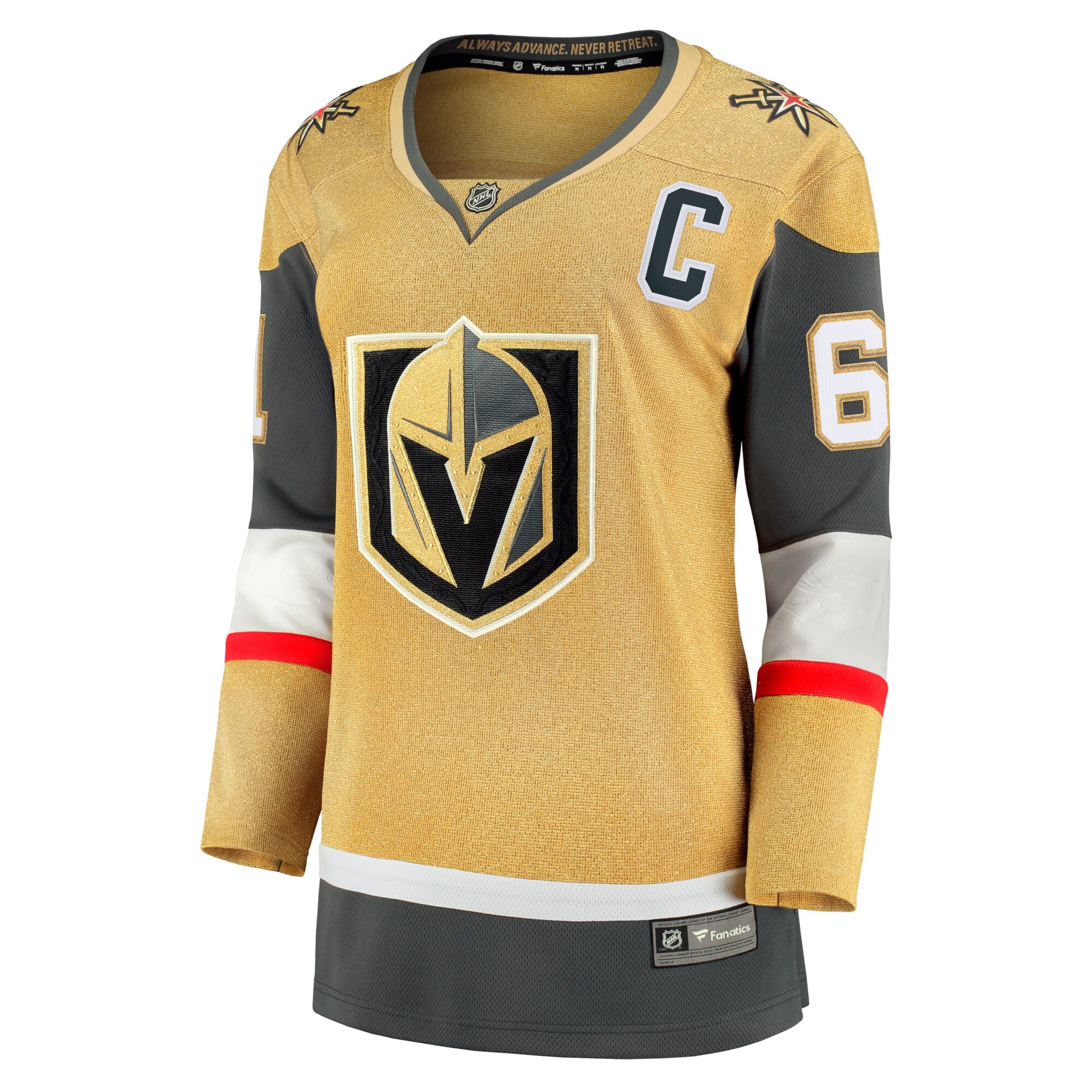 Alternative view of Women's Vegas Golden Knights Mark Stone Gold Captain Patch Home Breakaway Player Hockey Jersey - JS378 