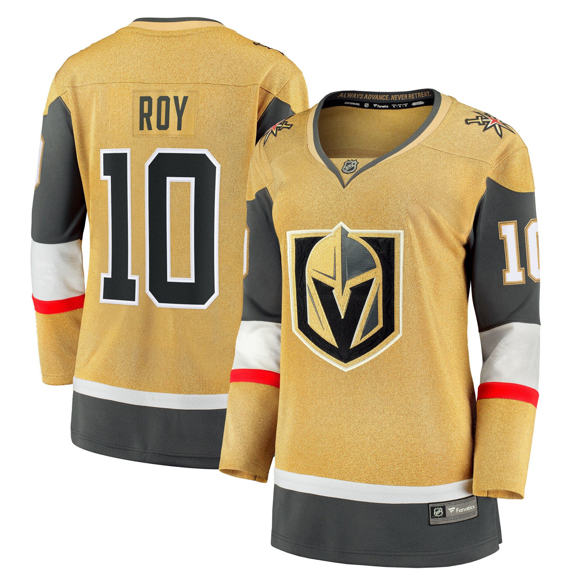 Women's Vegas Golden Knights Nicolas Roy Gold Home Breakaway Player Hockey Jersey - JS230 
